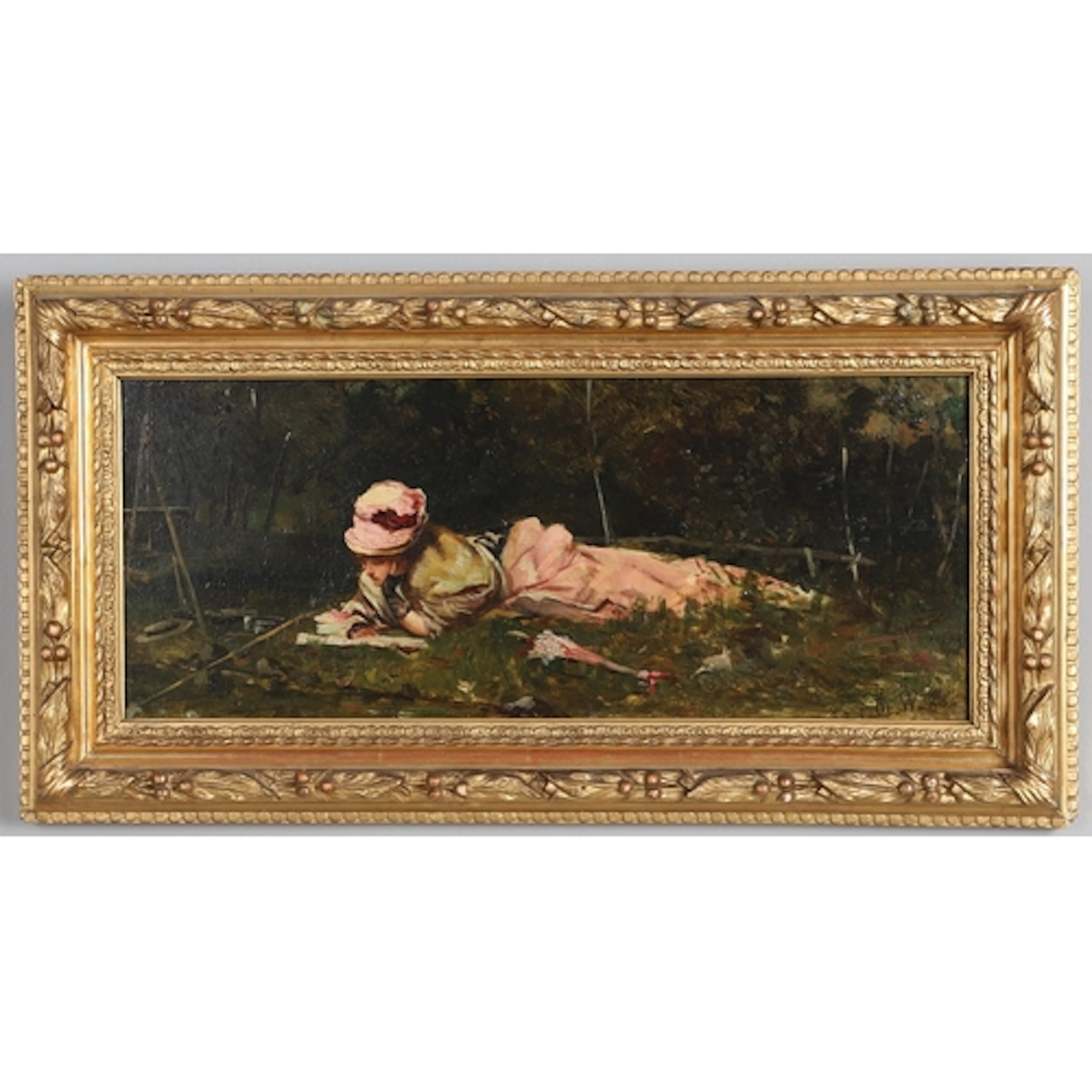 ALFRED STEVENS (1823-1906). His circle. IDLE HOURS ON THE RI...