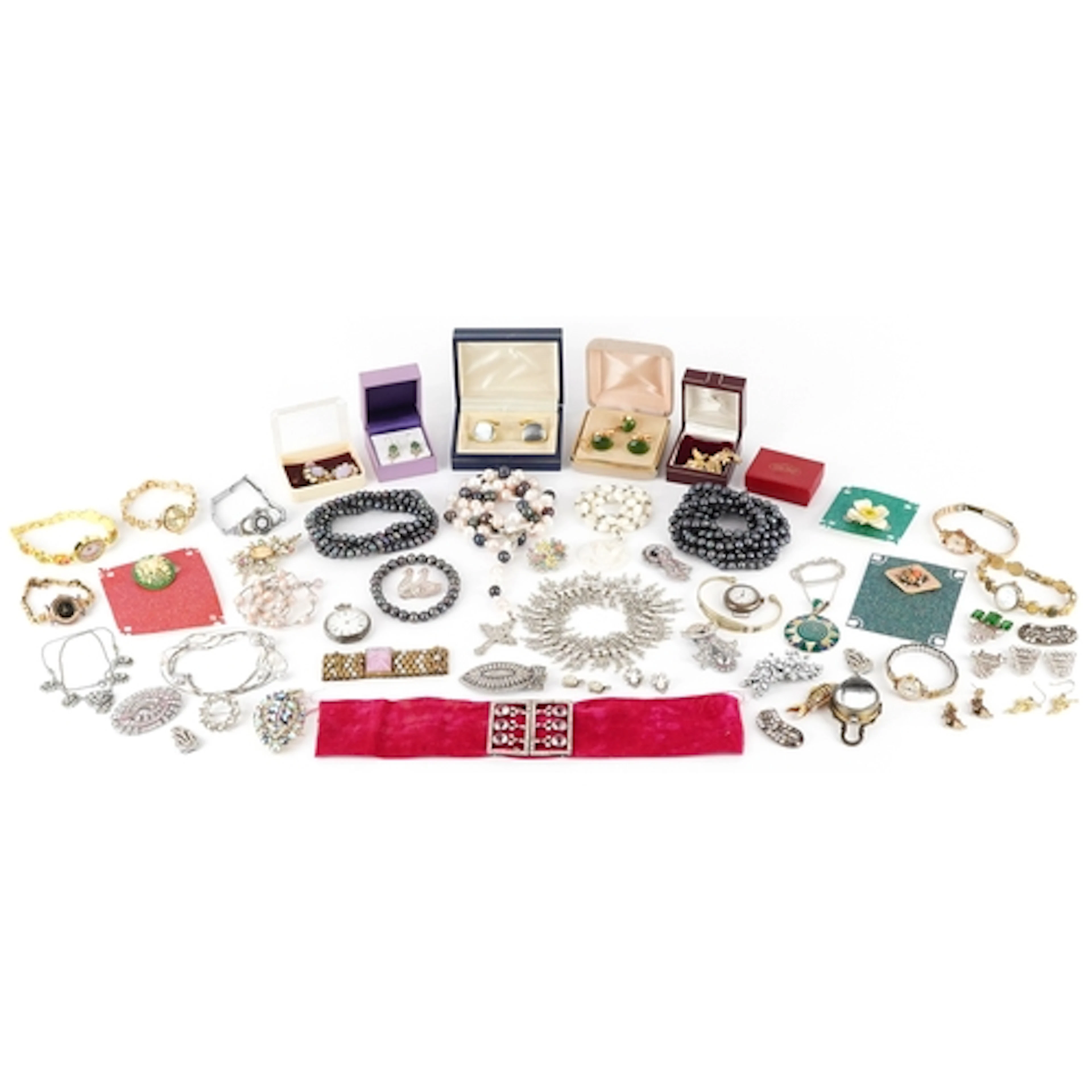 Vintage and later jewellery, some silver, including a pocket...