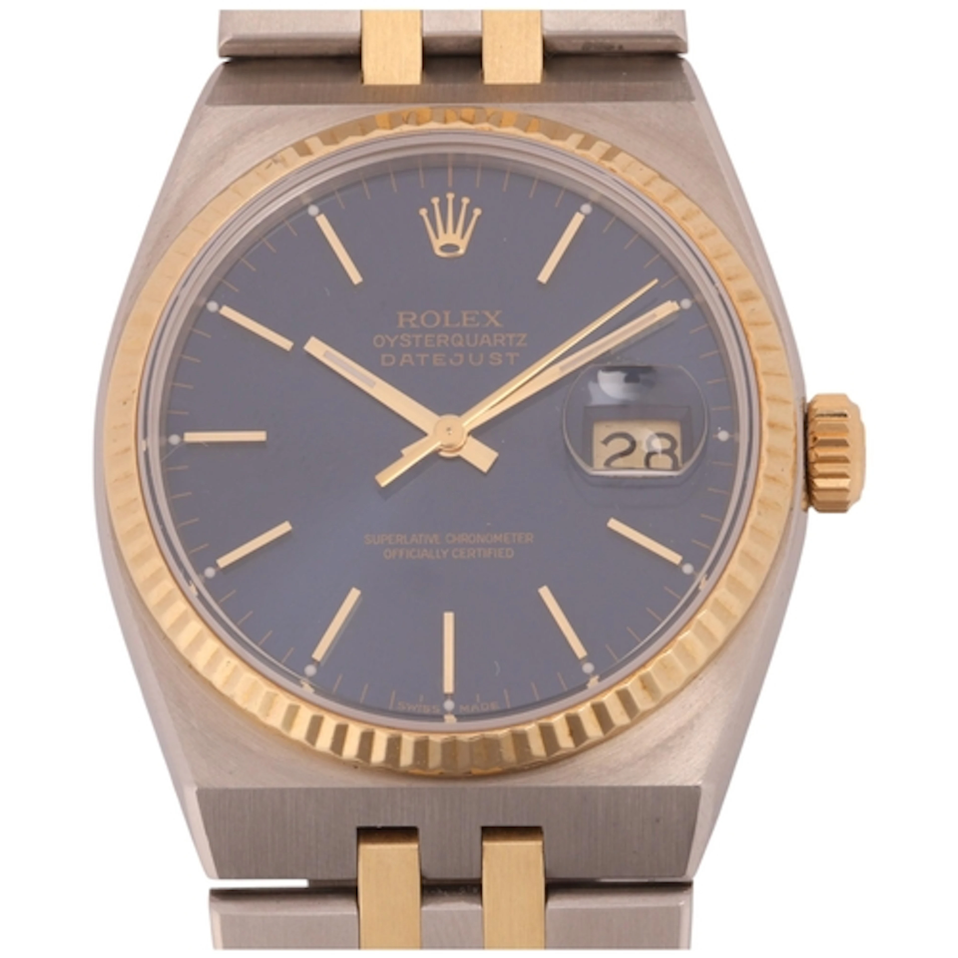 ROLEX - a bi-metal Oysterquartz Datejust quartz calendar bra...