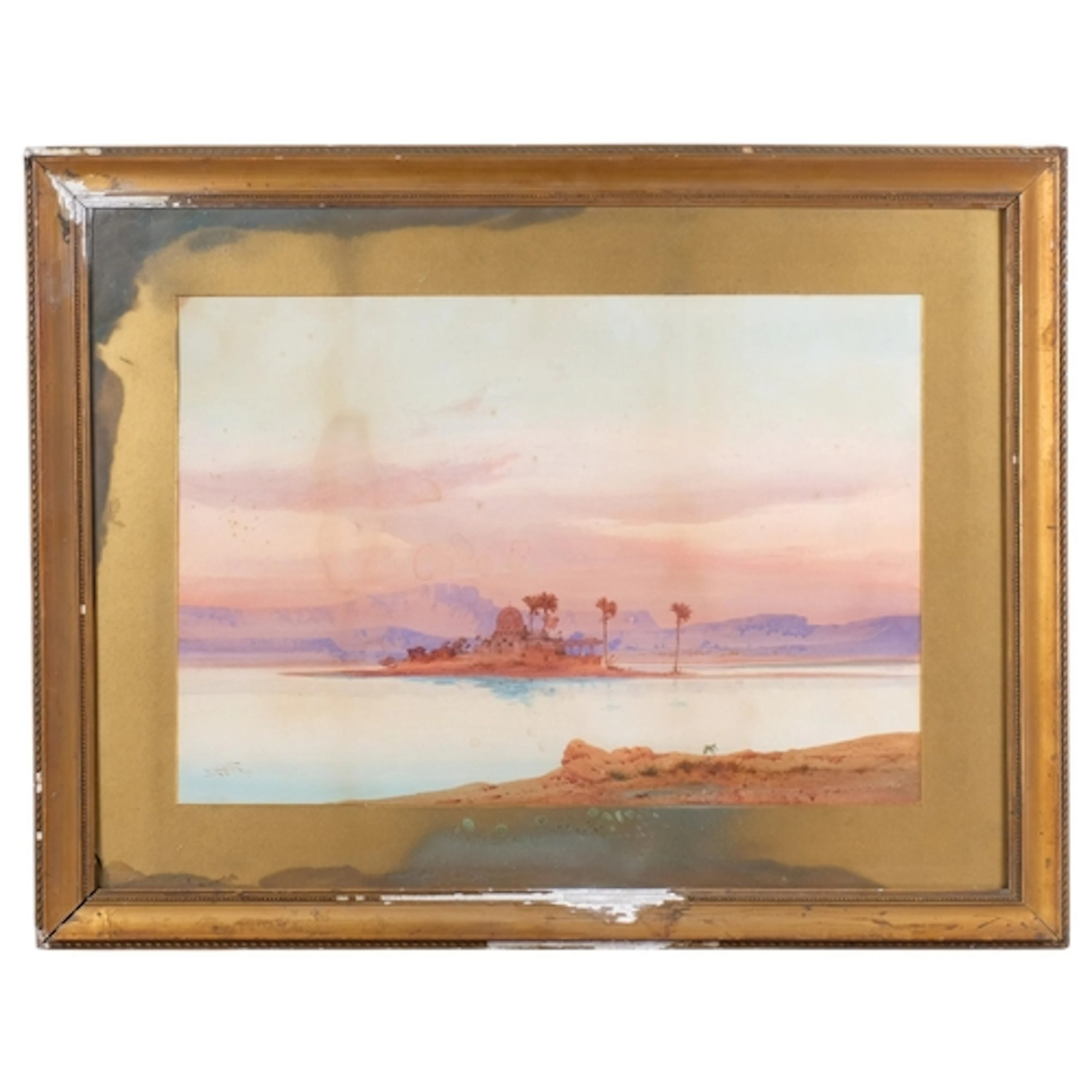 Augustus Lamplough (1877 - 1930), scene on the Nile, waterco...