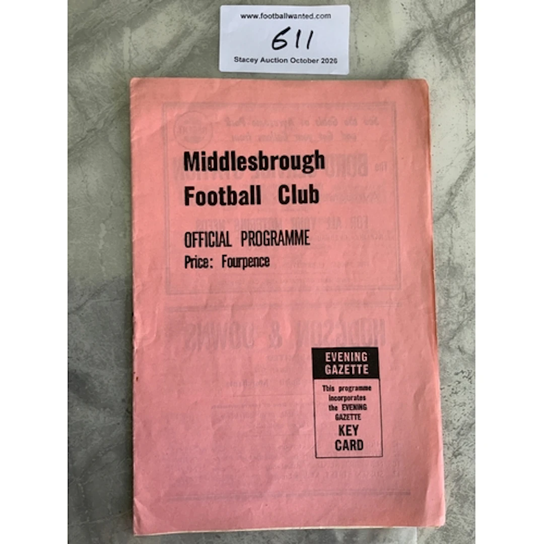 62/63 Middlesbrough v Chelsea Football Programme: Hard to ob...