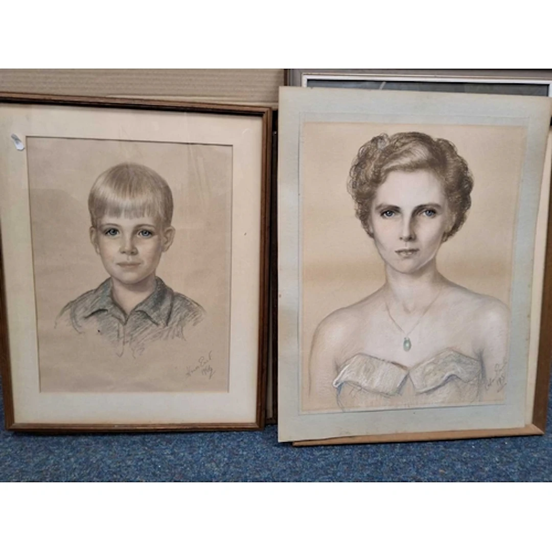 HONOR EARL (1901-1996) SEVEN PASTEL PORTRAITS CIRCA 1950'S/1...