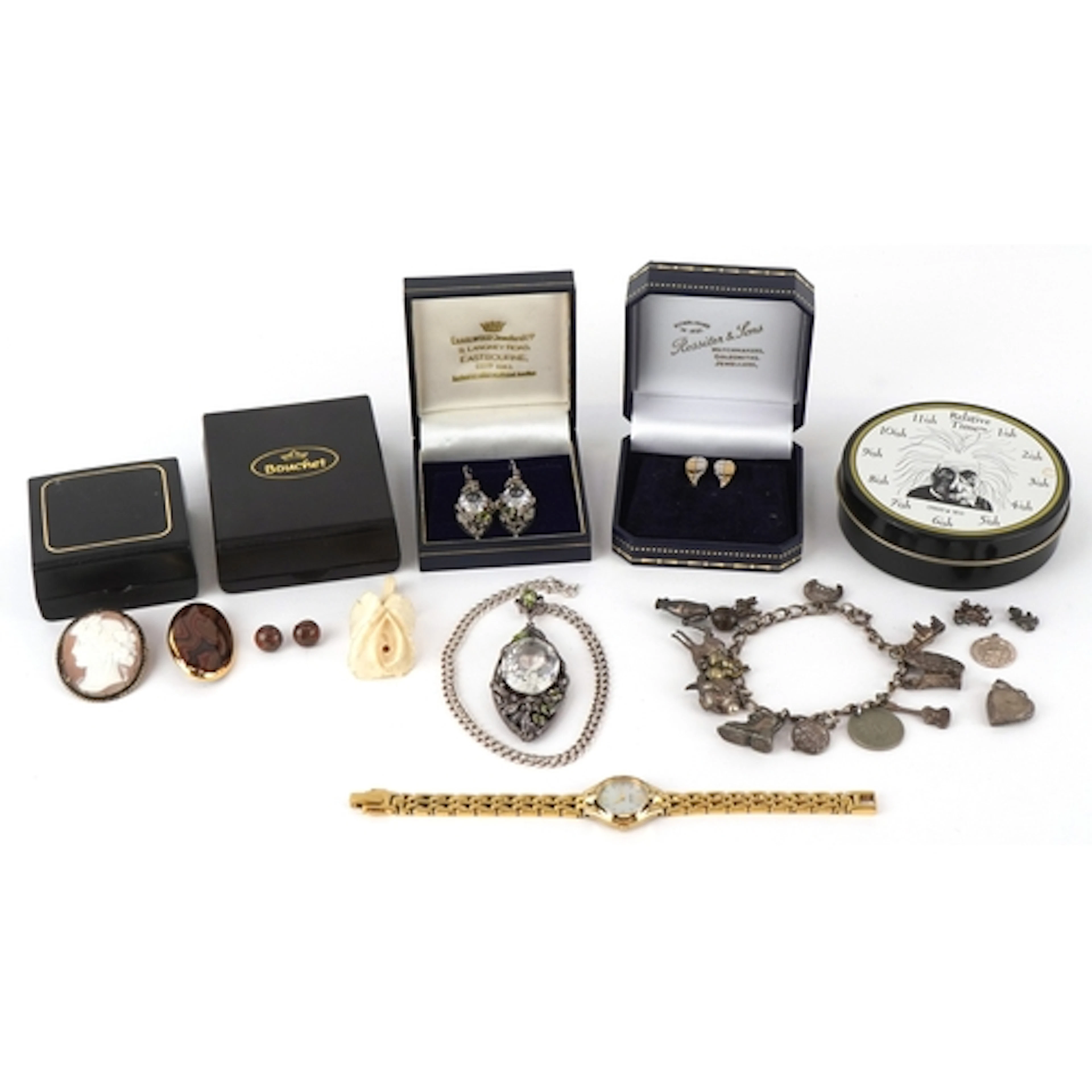 Antique and later jewellery including a naturalistic silver ...
