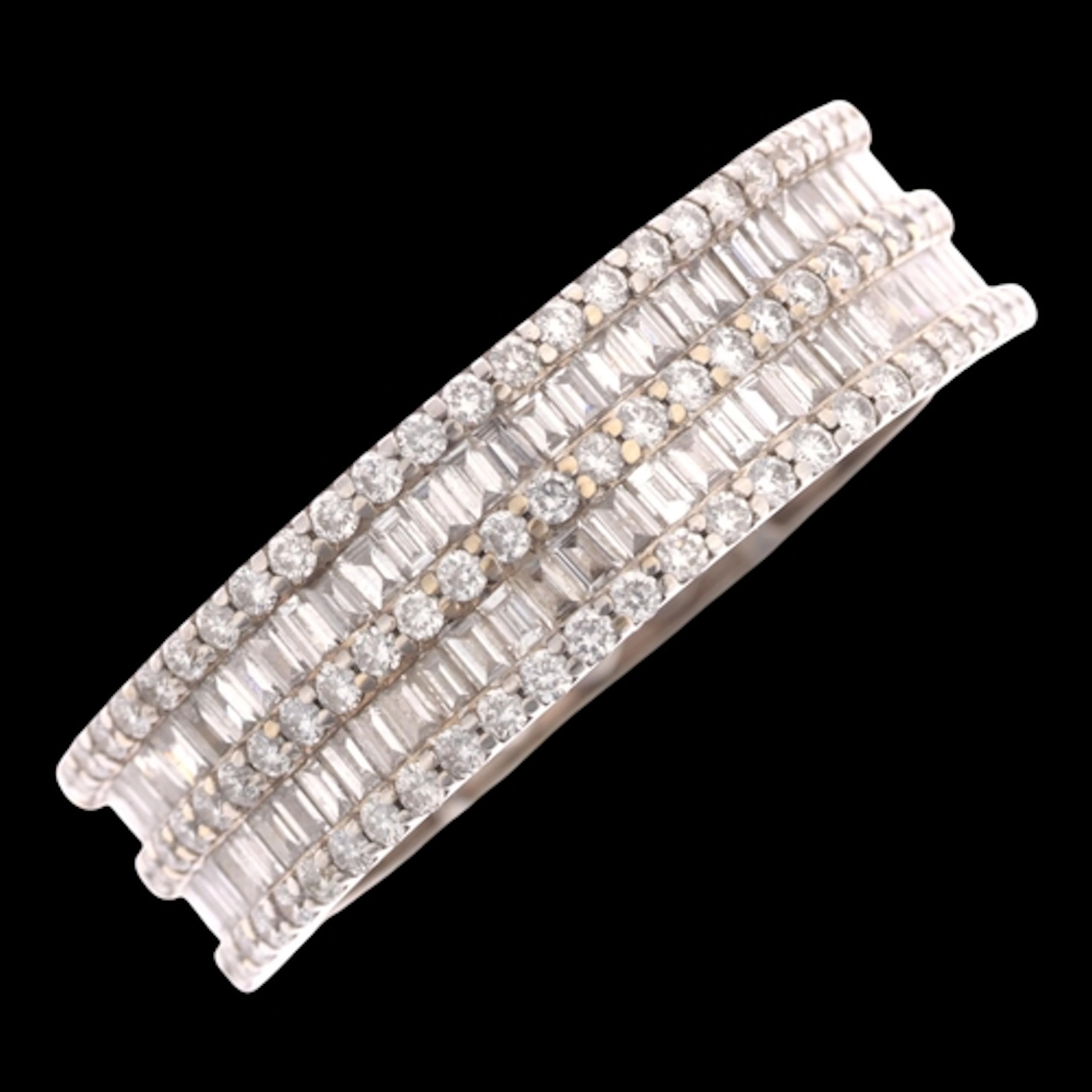 An 18ct white gold diamond double-row full eternity band rin...