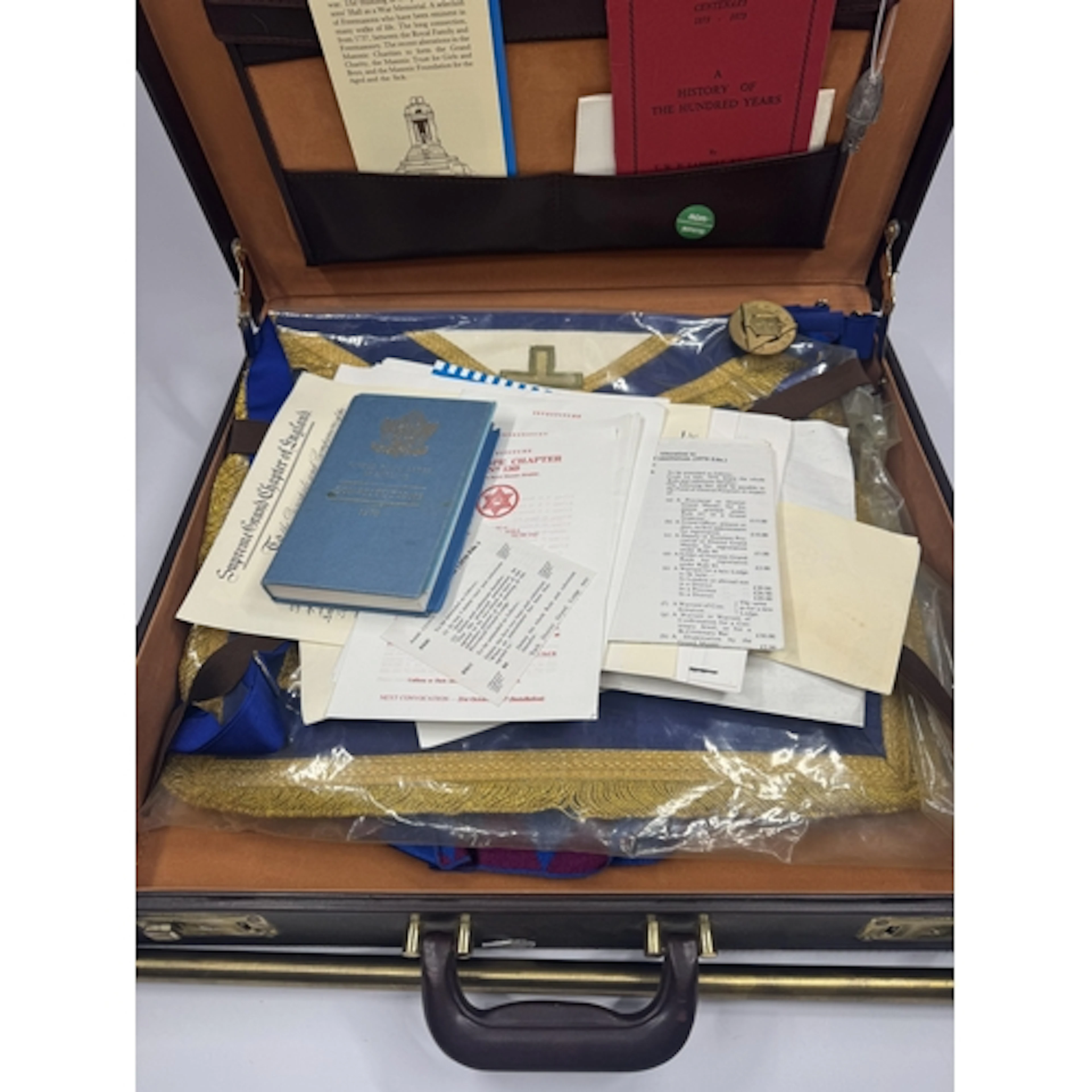 Masonic Memorabilia: a briefcase containing Masonic regalia ...