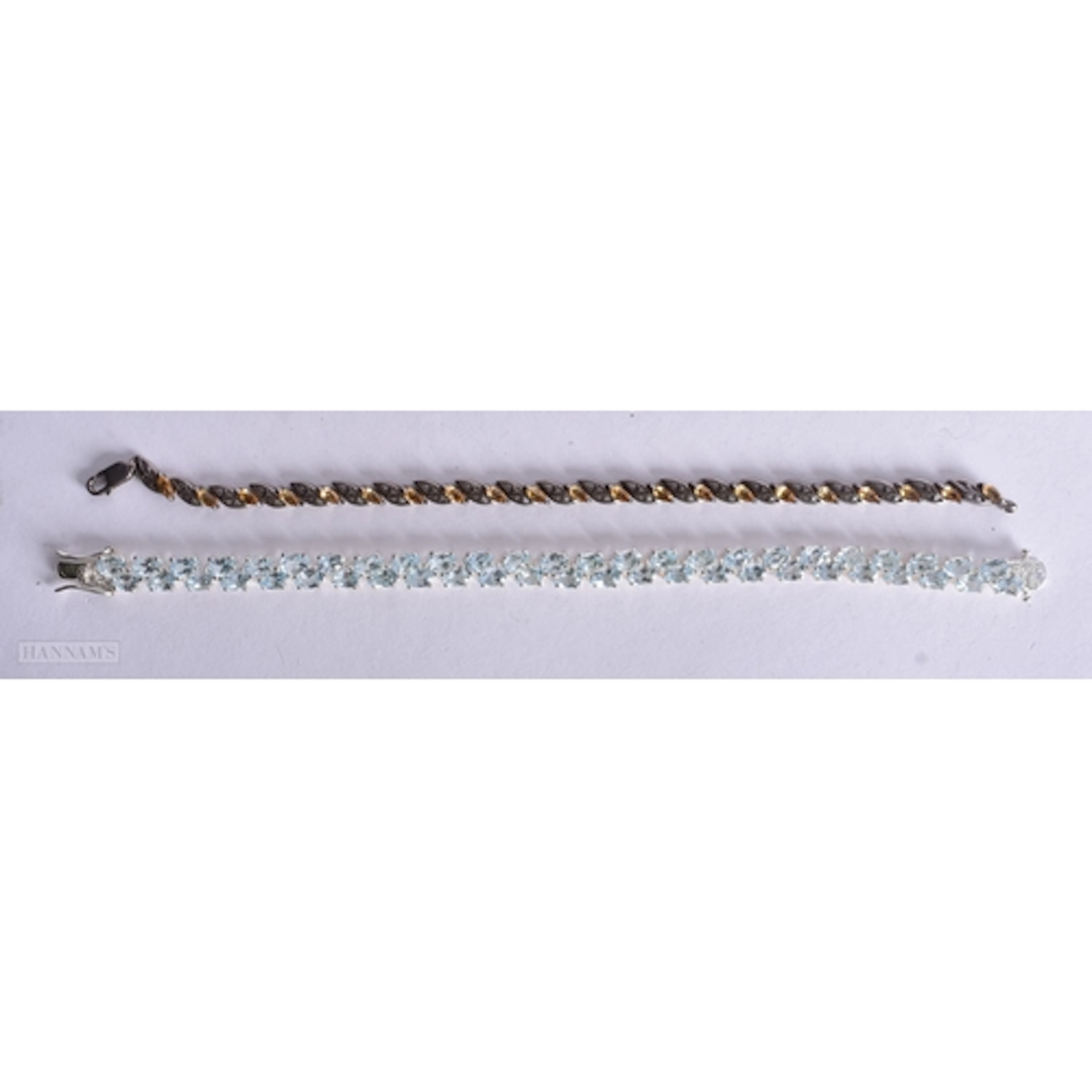 Collection of Sterling Silver Gemstone Bracelets inc. Topaz,...