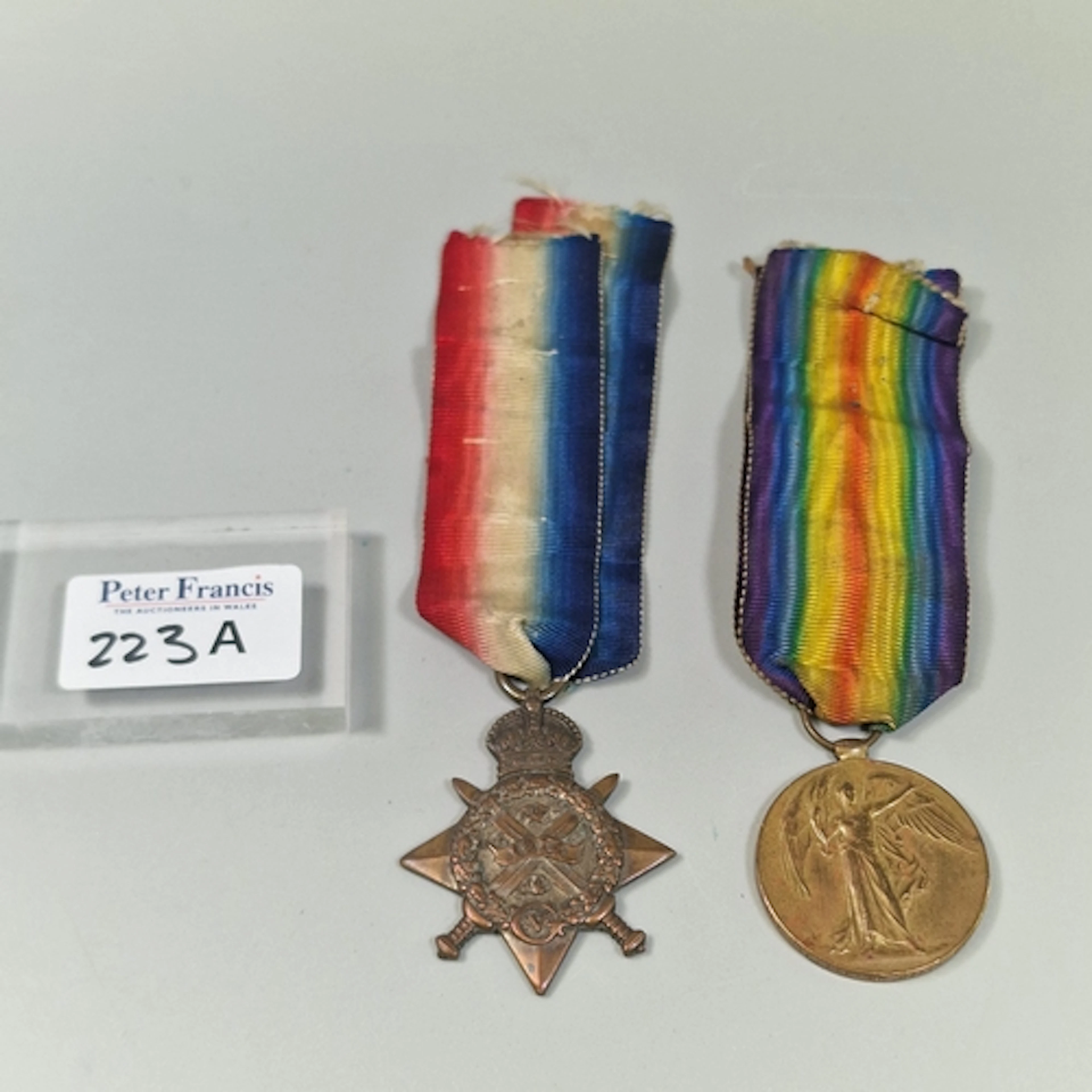 WW1 British medal pair awarded to 9551 Pte. T. E. McGill, 2n...