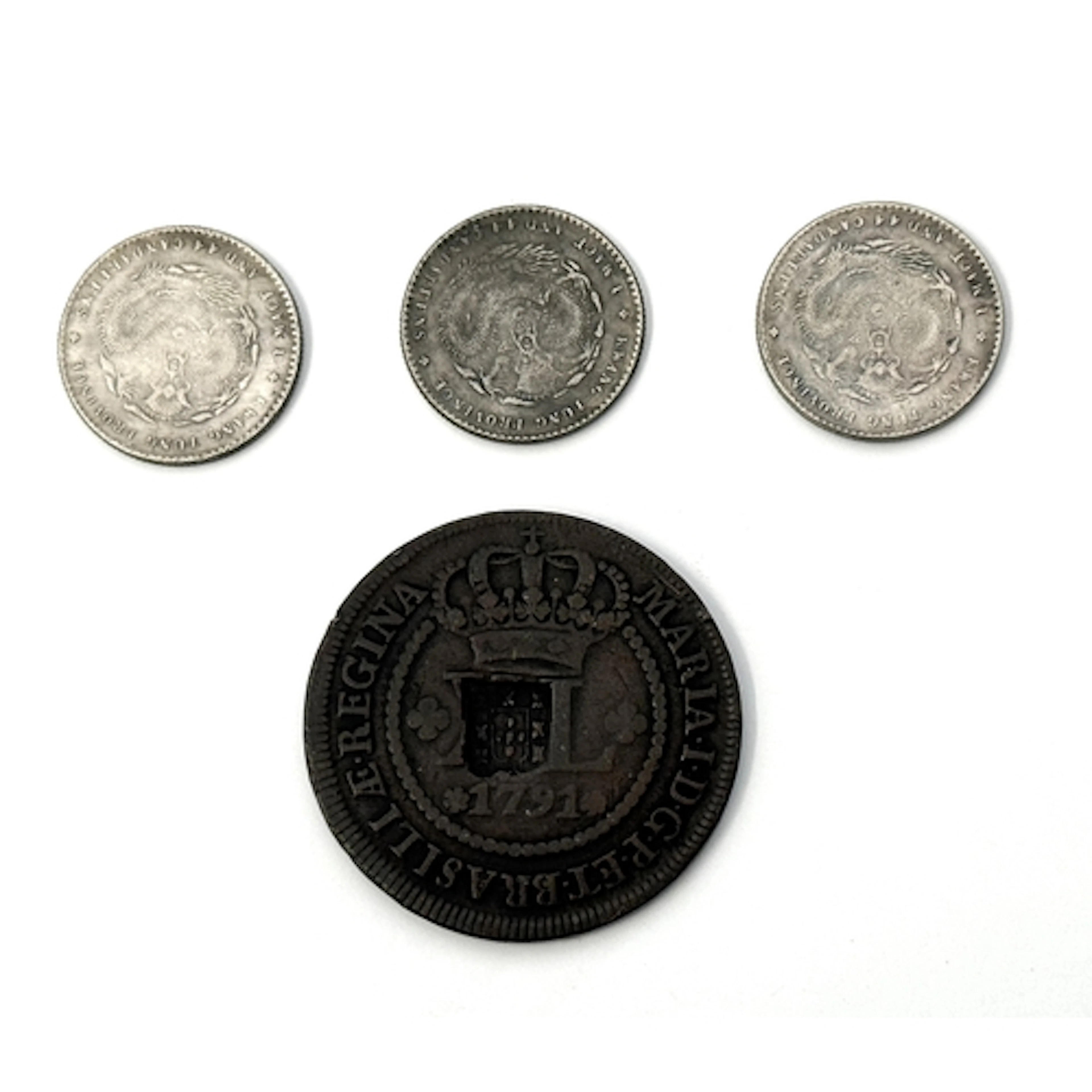 Three Chinese 20 cent silver coins c.1900-1908, 5g each, and...