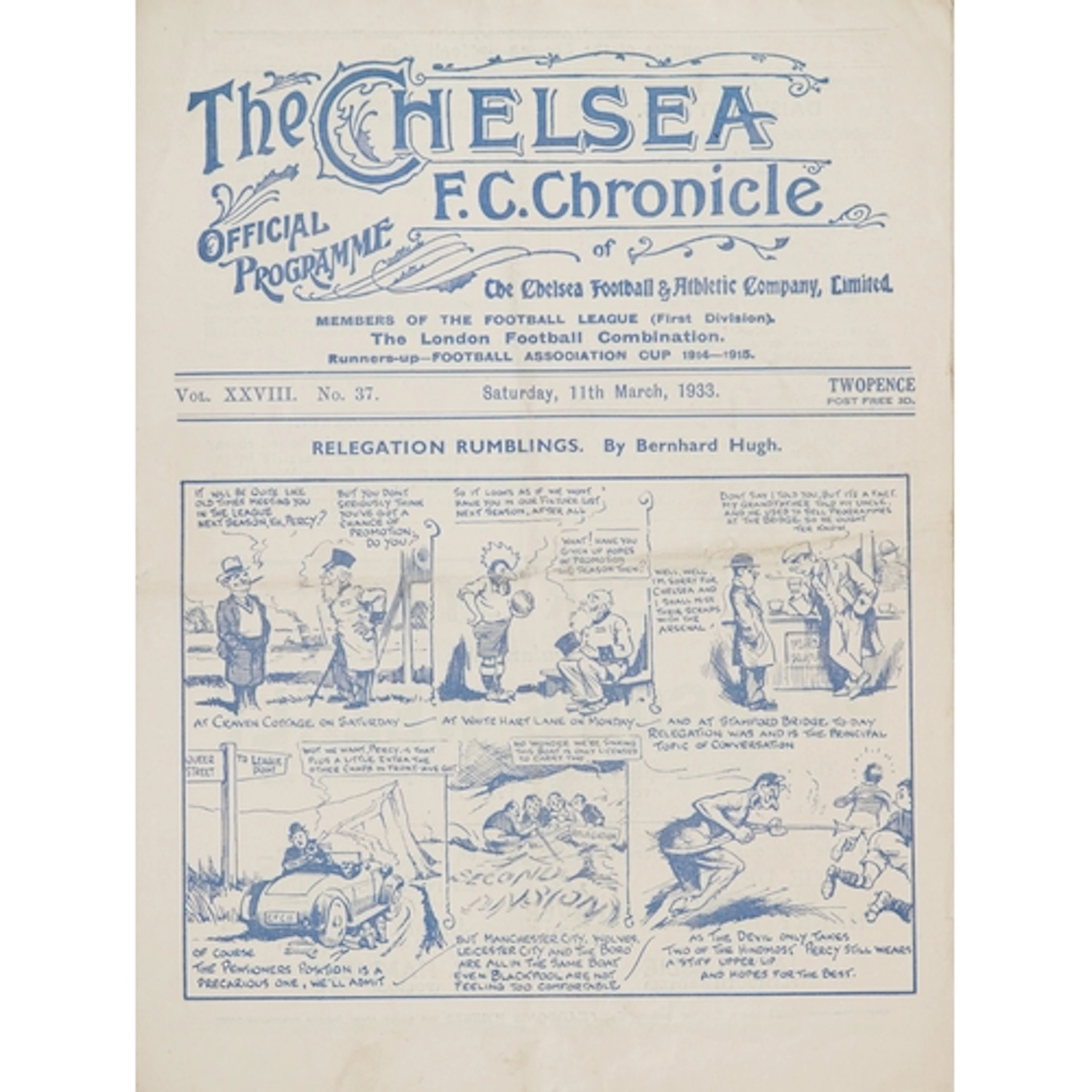 Chelsea F.C. Chronicle official football programme - Relegat...