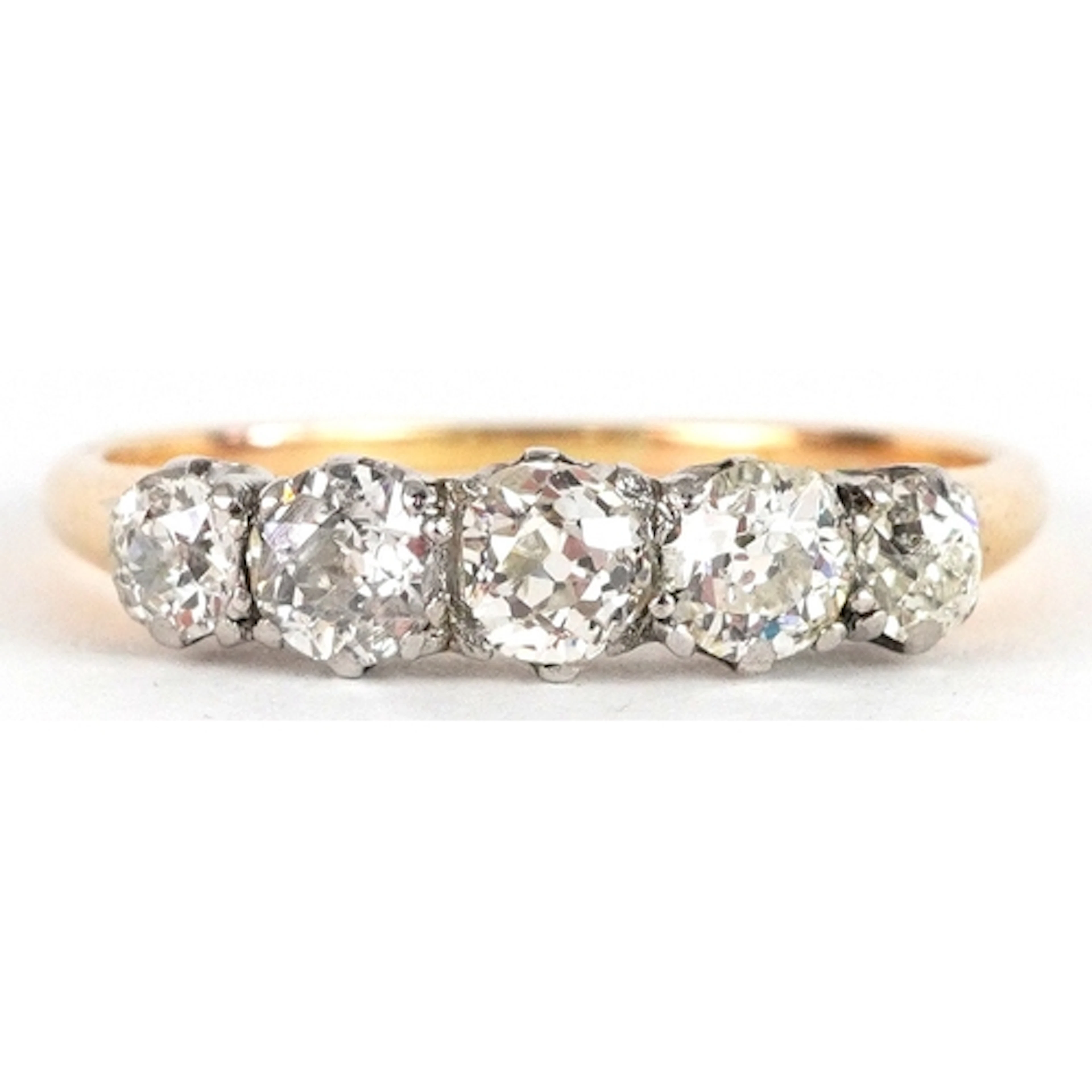 18ct gold graduated diamond ring, total diamond weight appro...