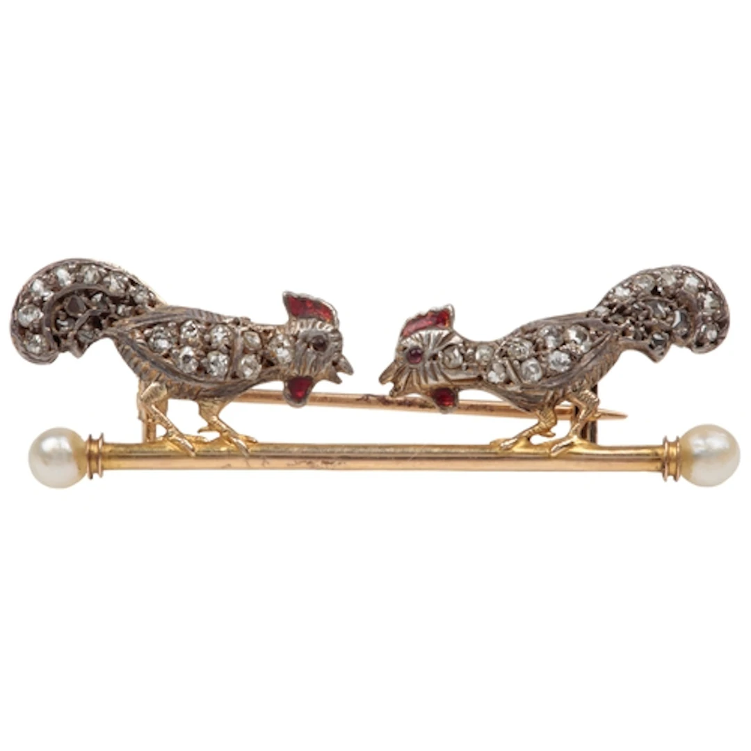 An enamel, pearl and diamond bar brooch, early 20th century,...