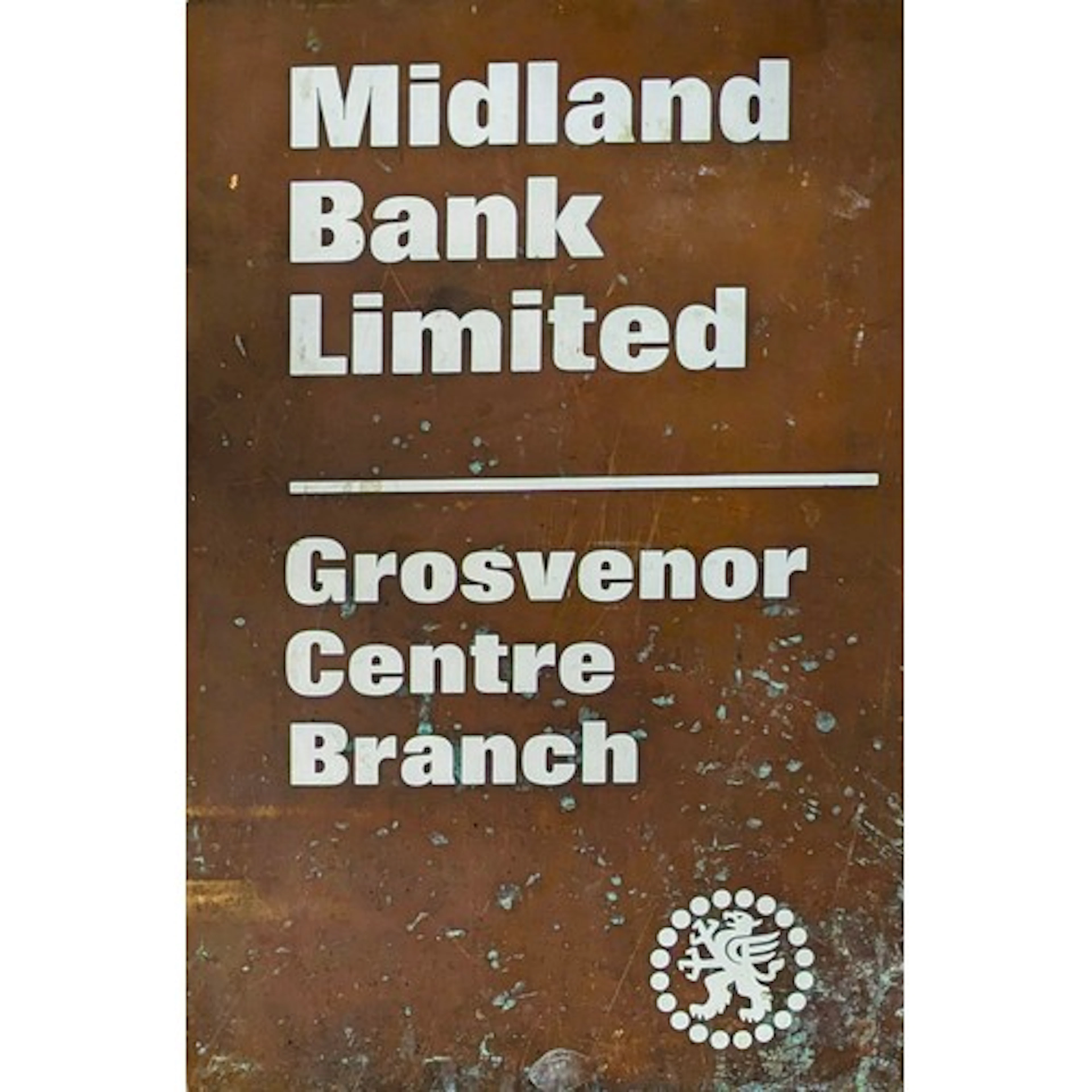 Advertising - Banking - a bronze rectangular plaque or sign,...