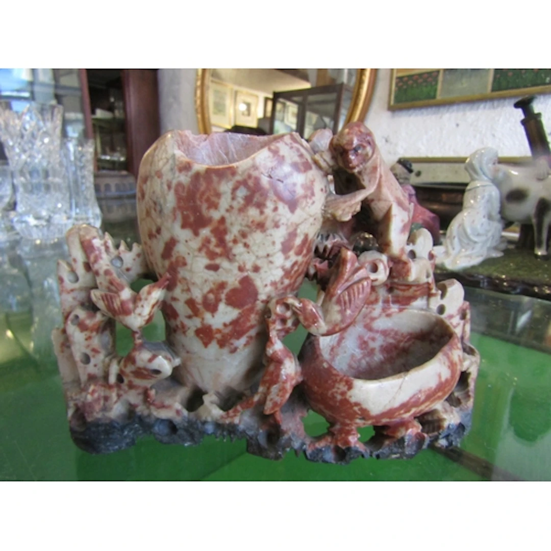 Chinese Carved Soapstone Figure Approximately 5 Inches Wide