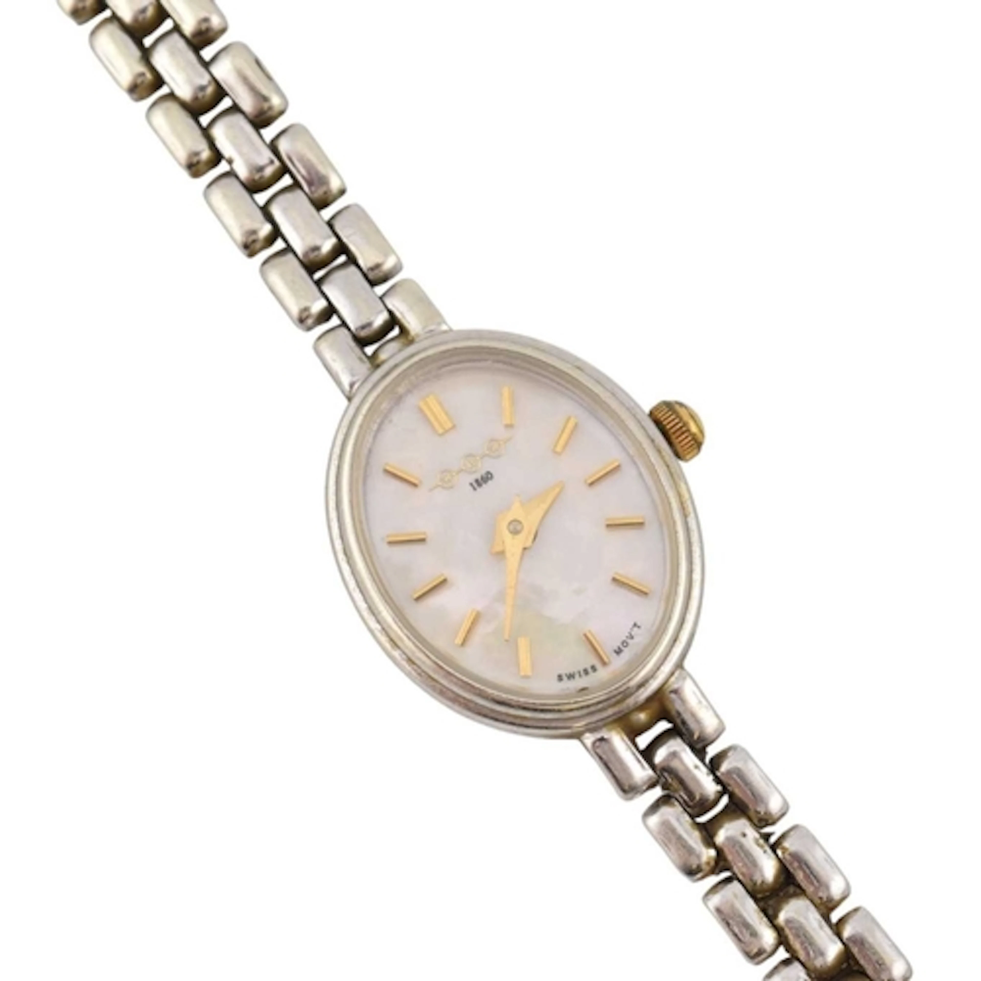 W H WILMOT - A hallmarked 9ct gold white gold wristwatch. Th...