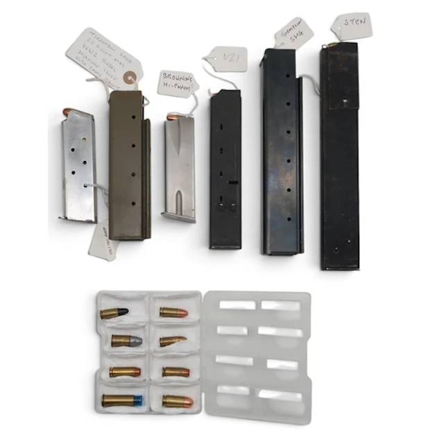 A lot of assorted handgun calibre magazines to include WW2 e...