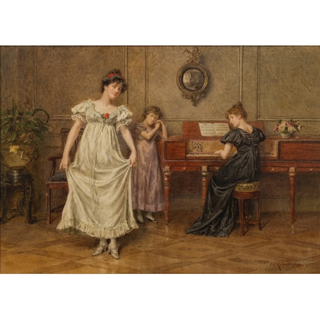 George Goodwin Kilburne (British, 1839-1924) - 'The Dancing ...