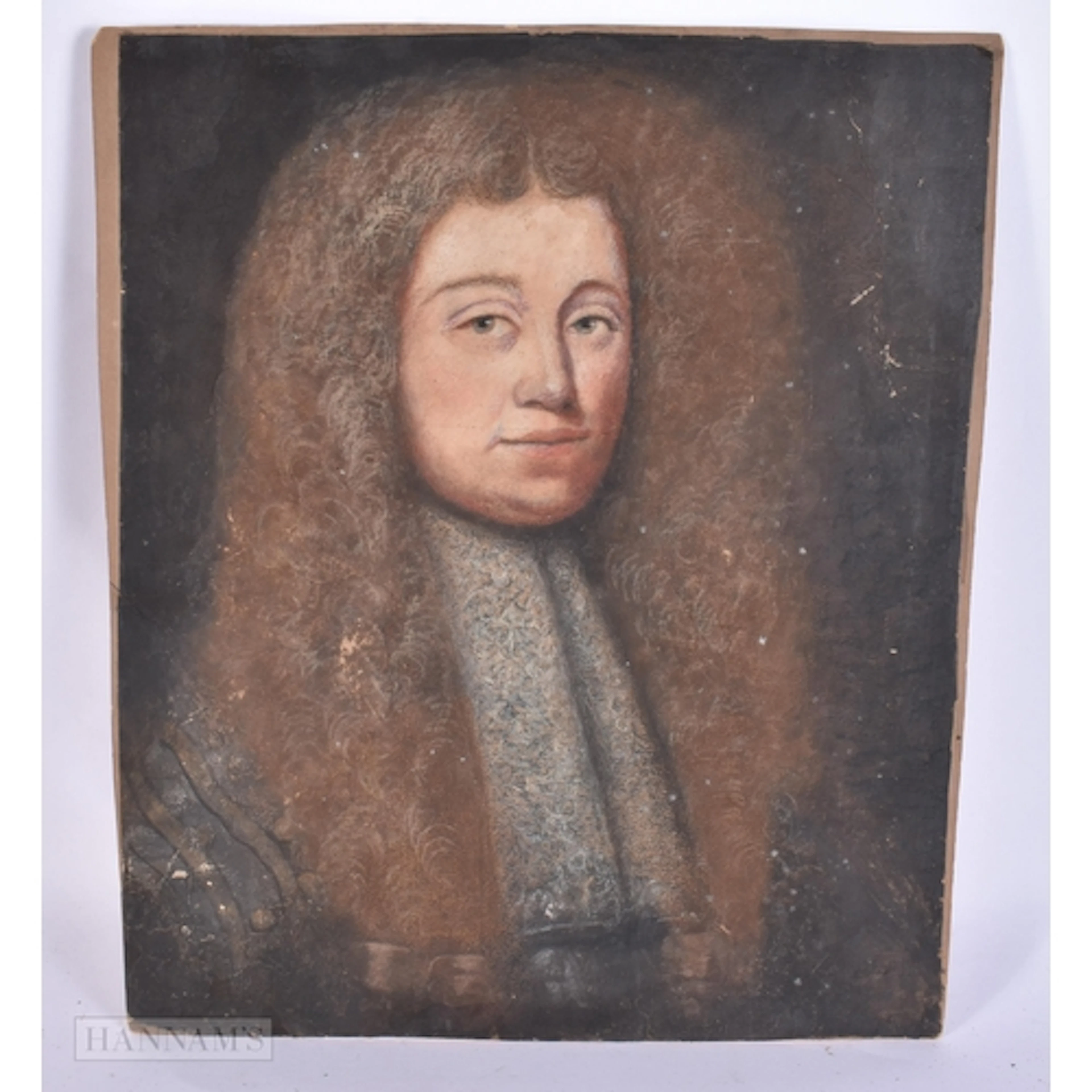 English School (18th Century) Pastel/Gouache, Male portrait....