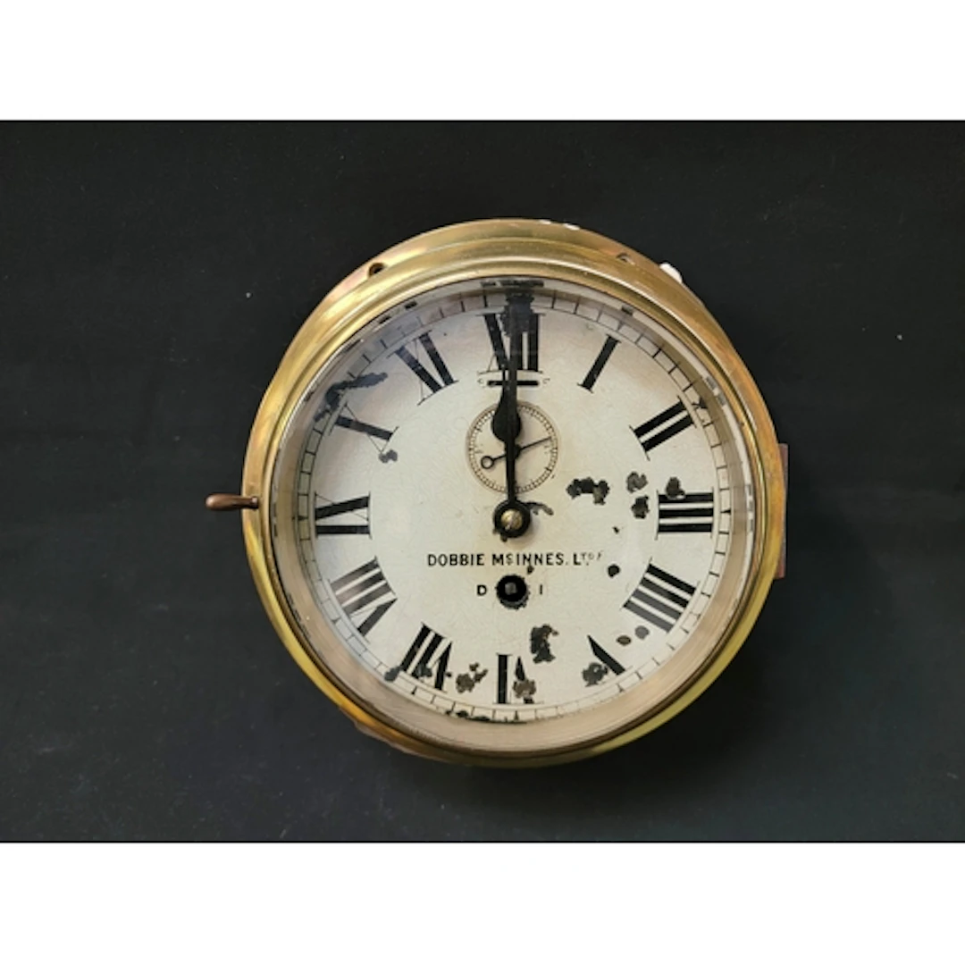 VINTAGE MARITIME BRASS SHIP'S BULKHEAD WALL CLOCK BY DOBBIE ...