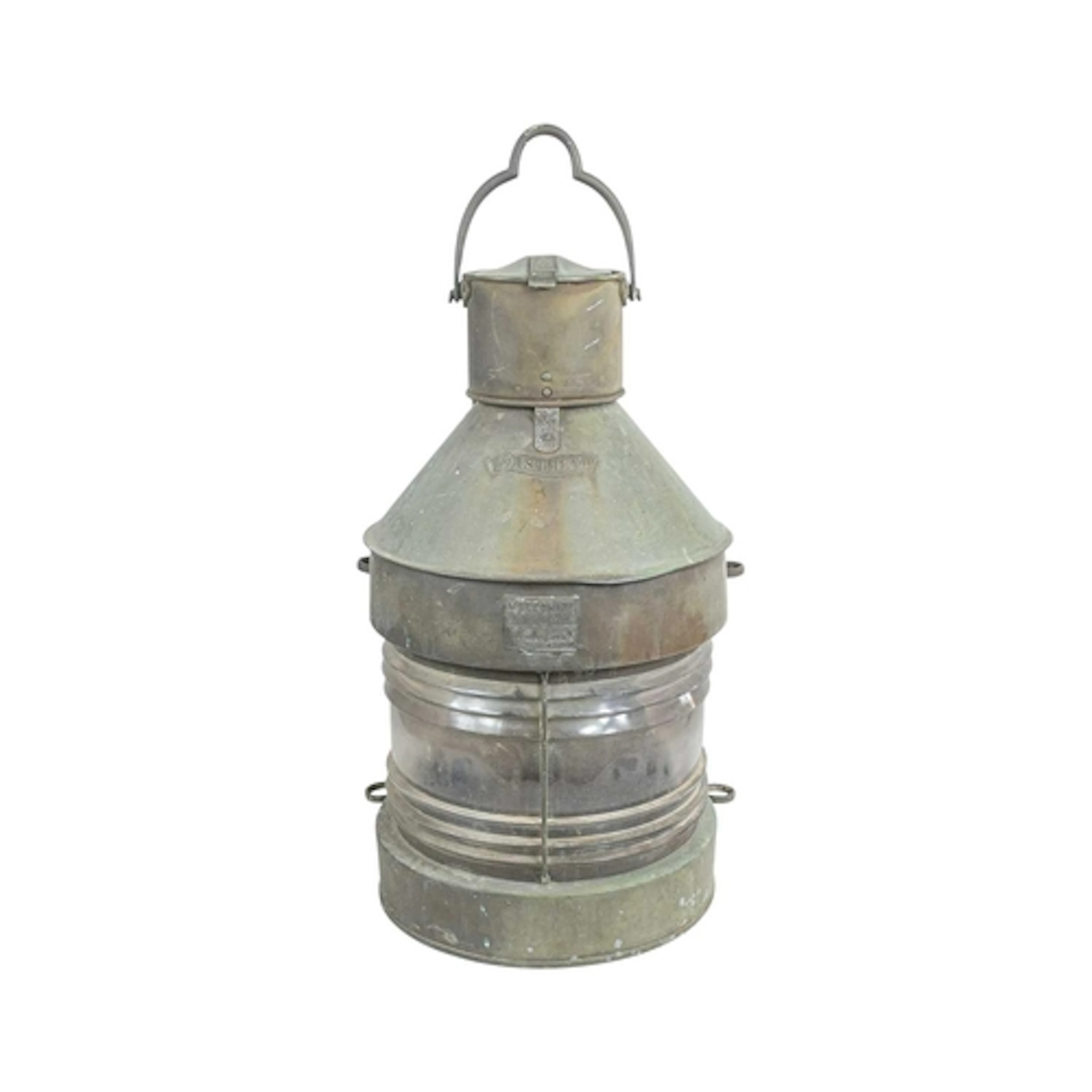 A Meteorite ship's large copper masthead navigation lamp. Nu...