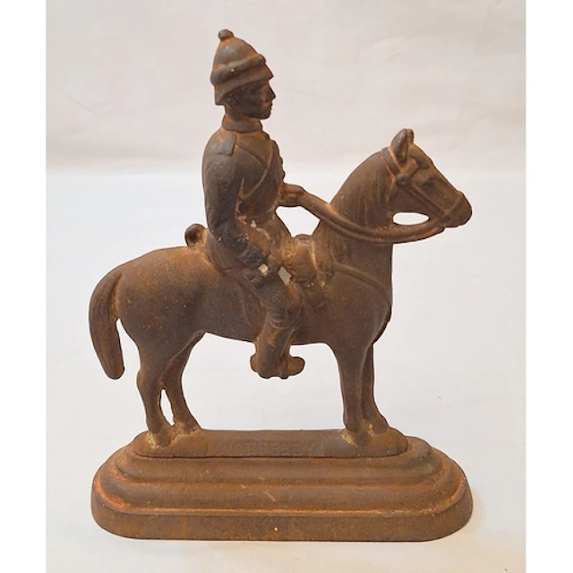 Antique Cast Iron Doorstop in the form of a mounted cavalry ...