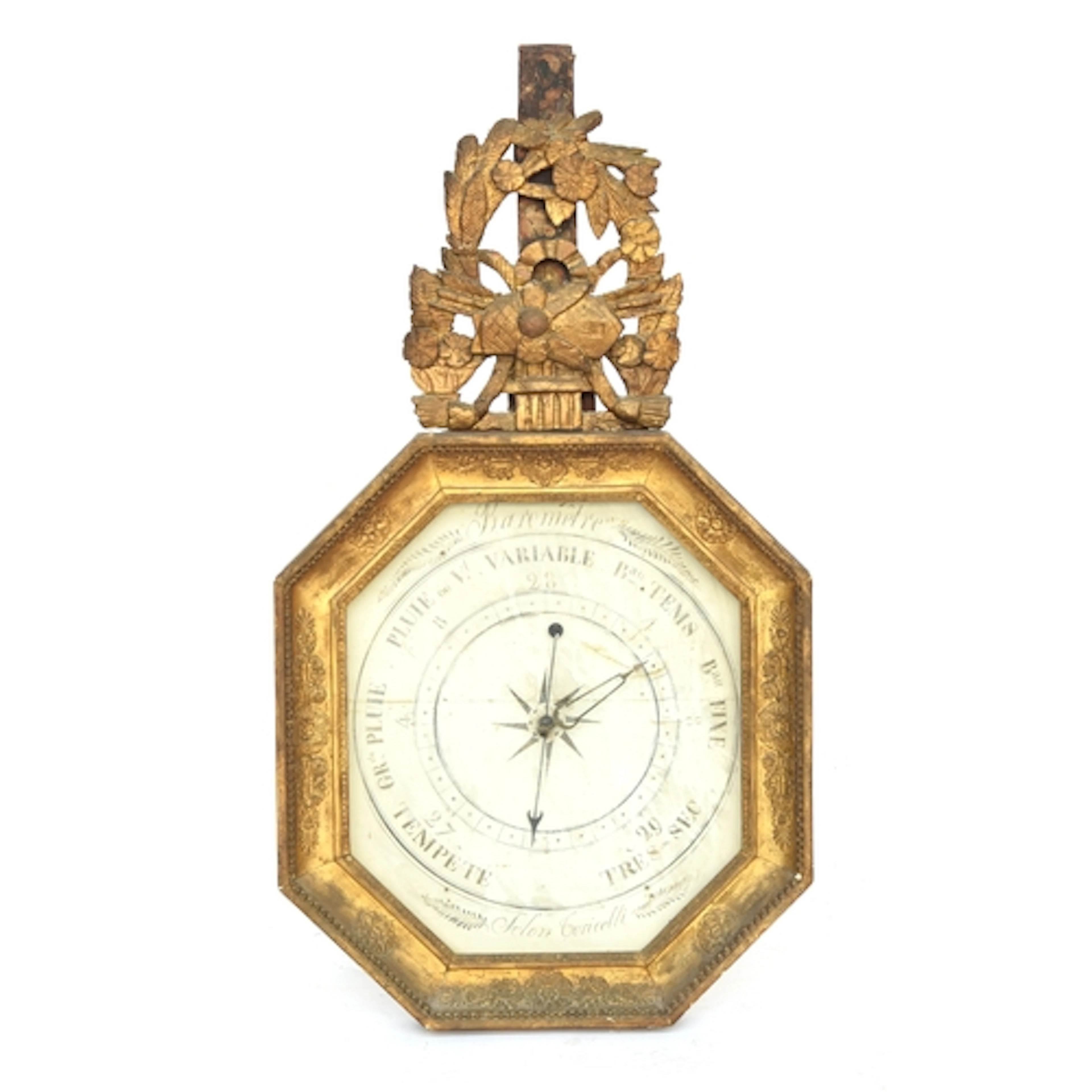 A 19th century French gilt wood framed octagonal Directoire ...
