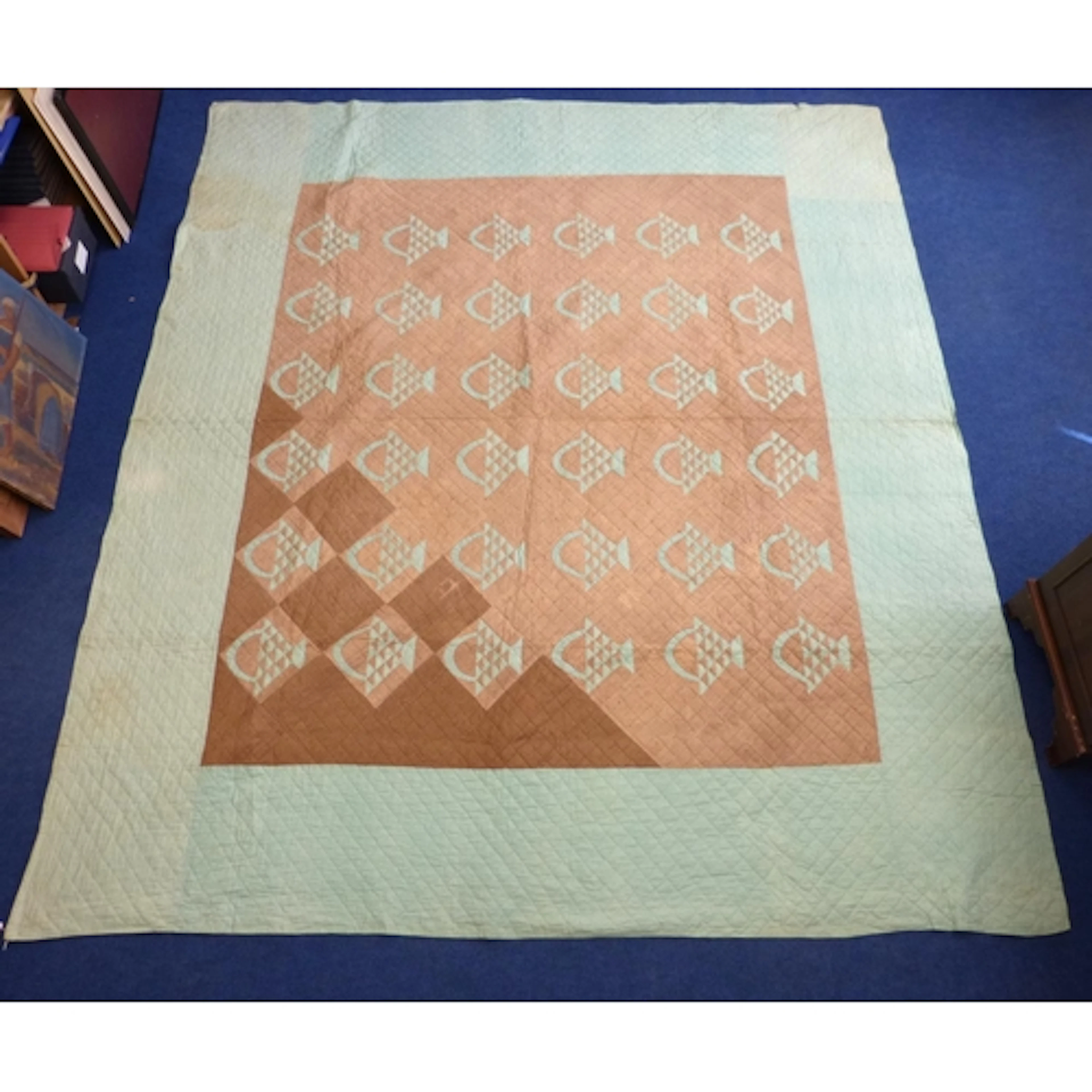 Victorian pieced patchwork quilt, the polkadot café a...