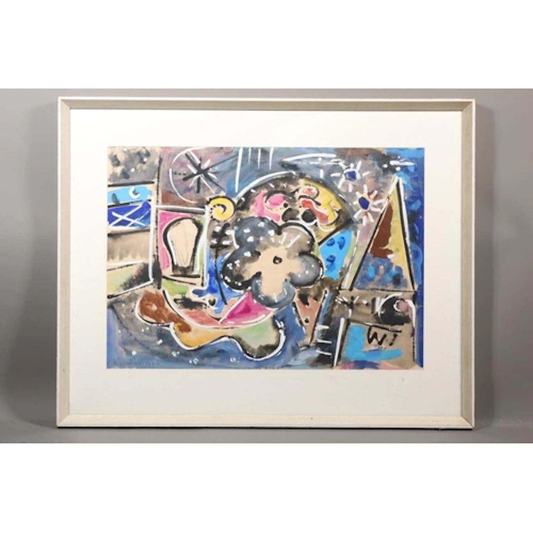 MARSHALL (20TH CENTURY), untitled, mixed media painting, sig...