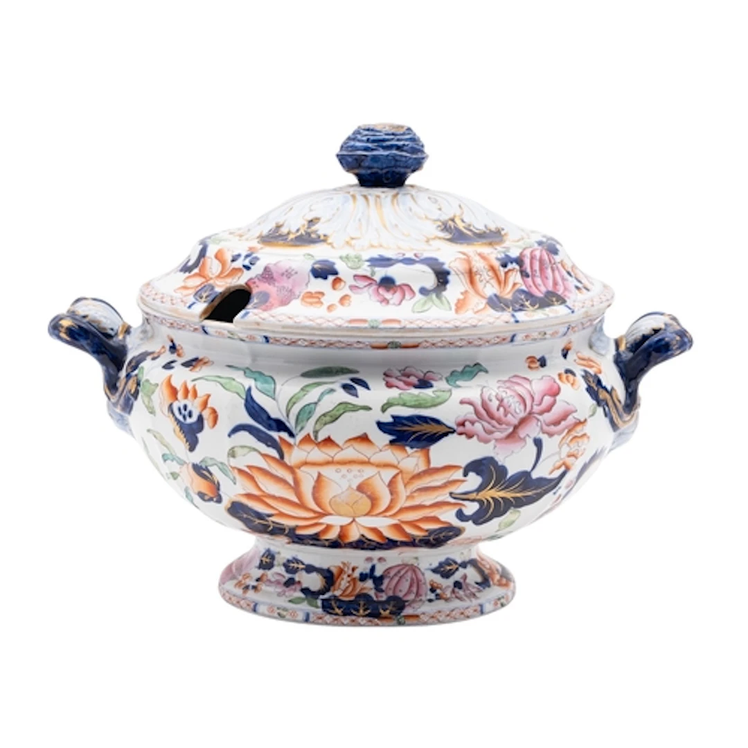 A large Hicks, Meigh & Johnson ironstone tazza and a matchin...
