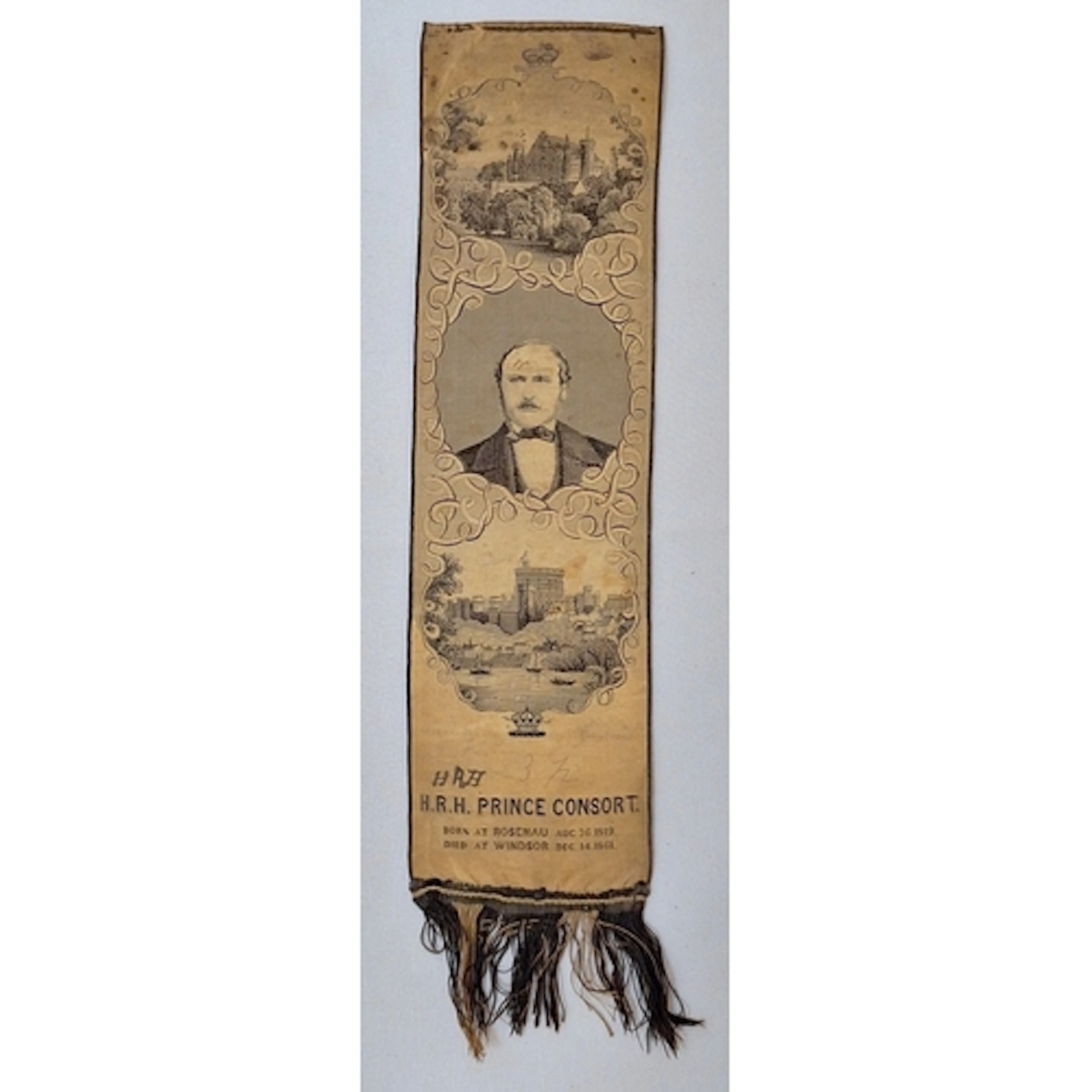 Mourning Ribbon for the death of Prince Albert 1861