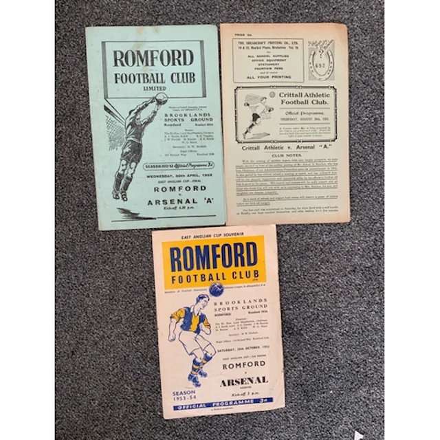 Arsenal East Anglian Cup Away Football Programmes: 51/52 Cri...