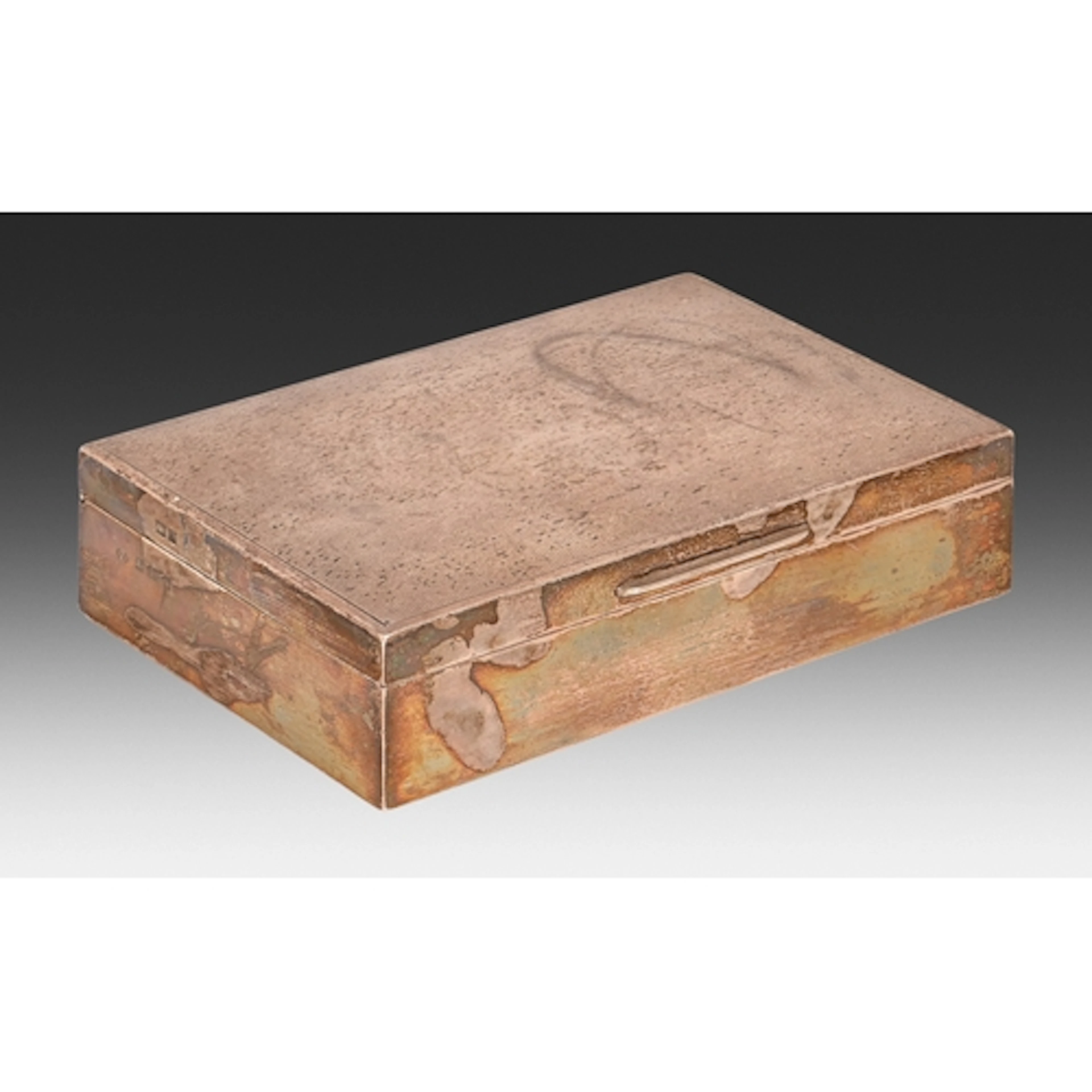 An Elizabeth II silver cigarette box, cedar lined, 17cm w, b...