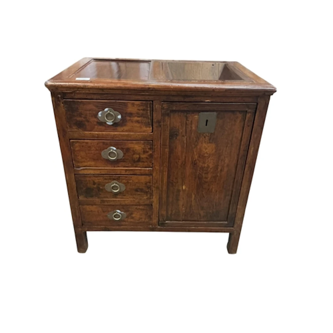A Japanese pine four drawer rent cupboard, width 69cm, depth...