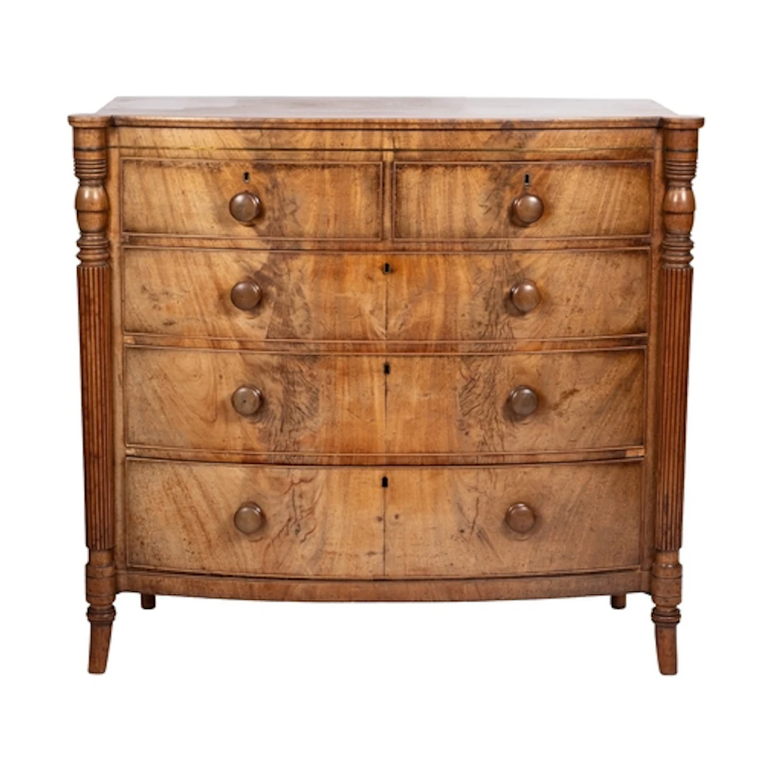 A Regency mahogany bowfront chest of drawers, possibly Scott...