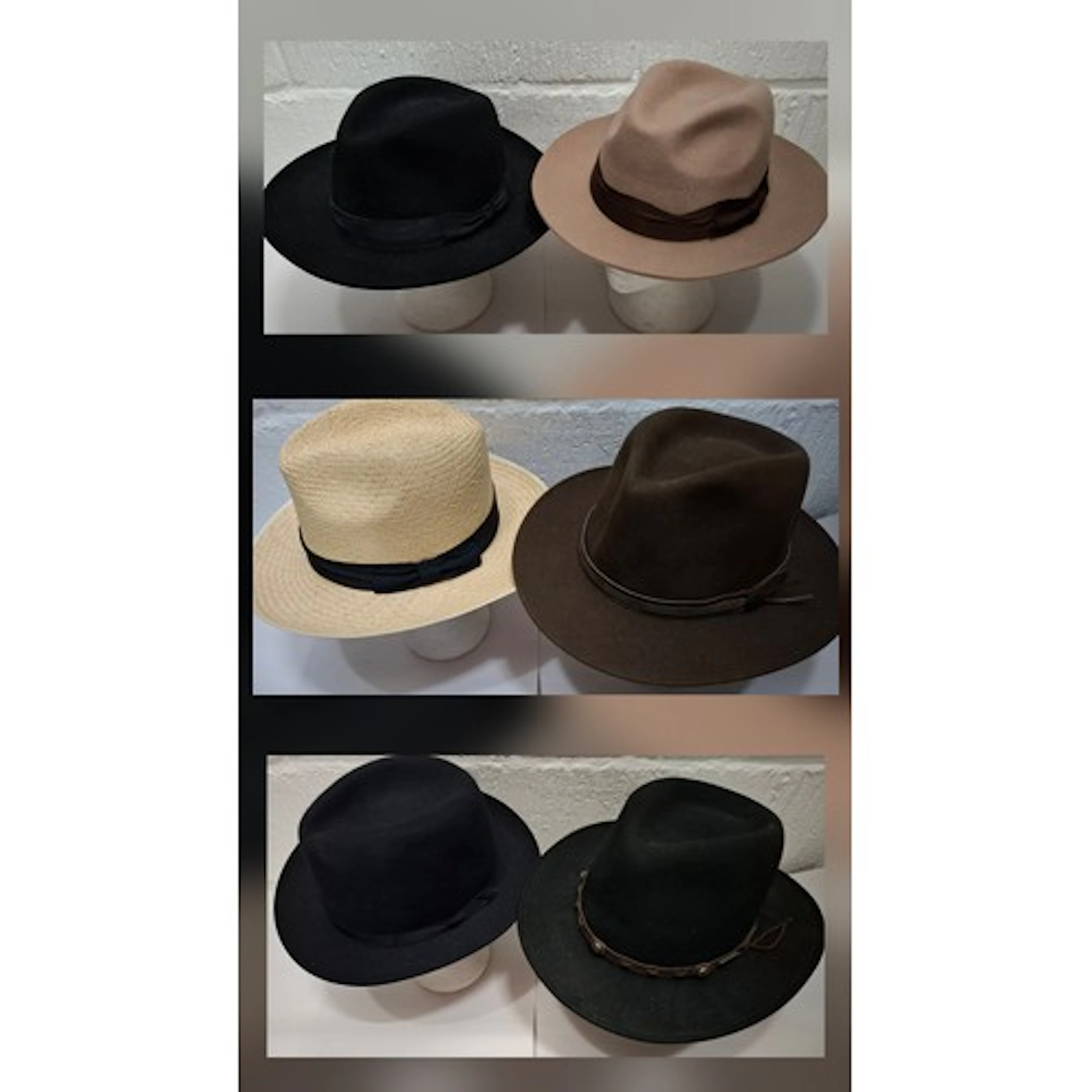 Six Circa 2000 gents hats to include an Olney black felt hat...