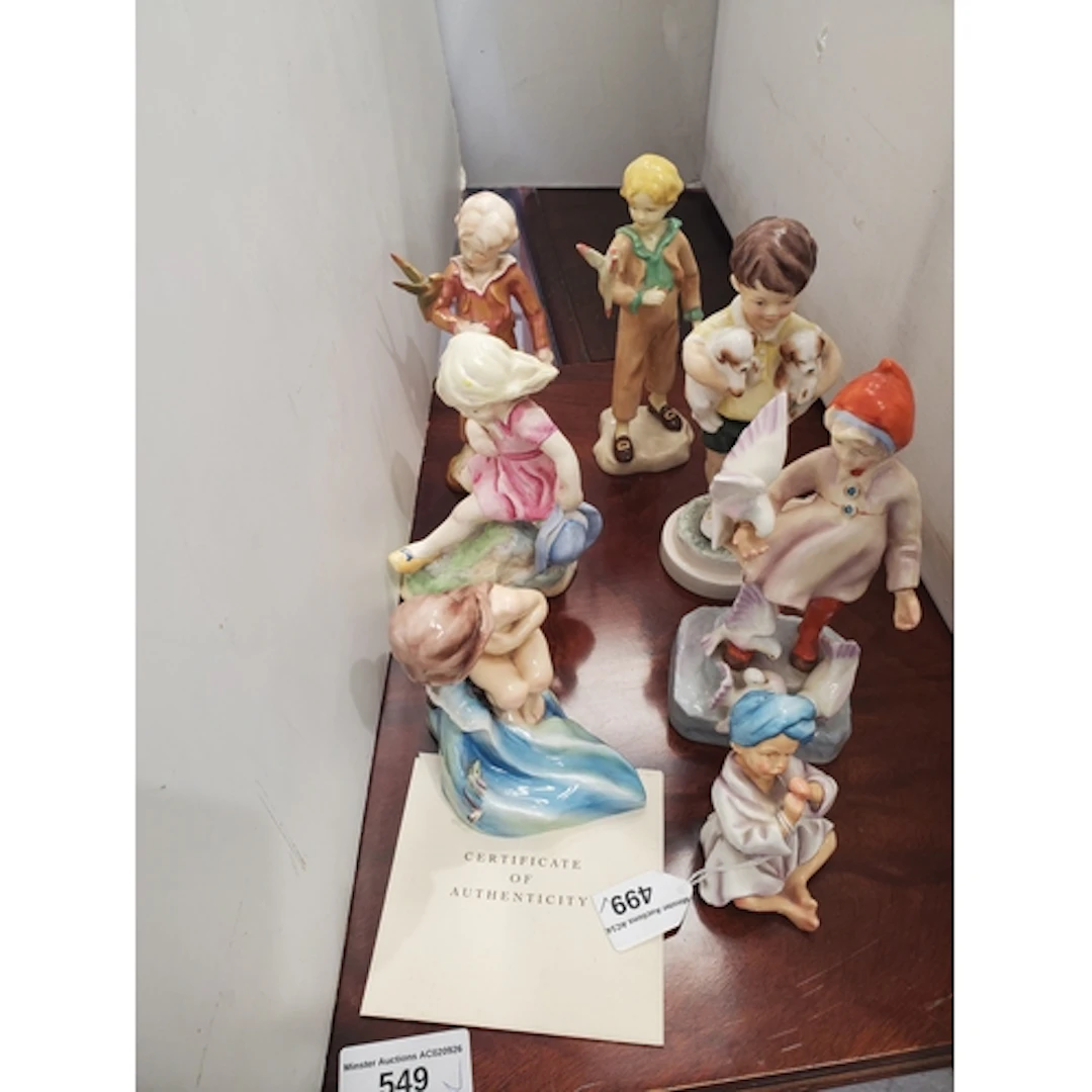 Six Royal Worcester Figurines comprising 'India', 'August', ...