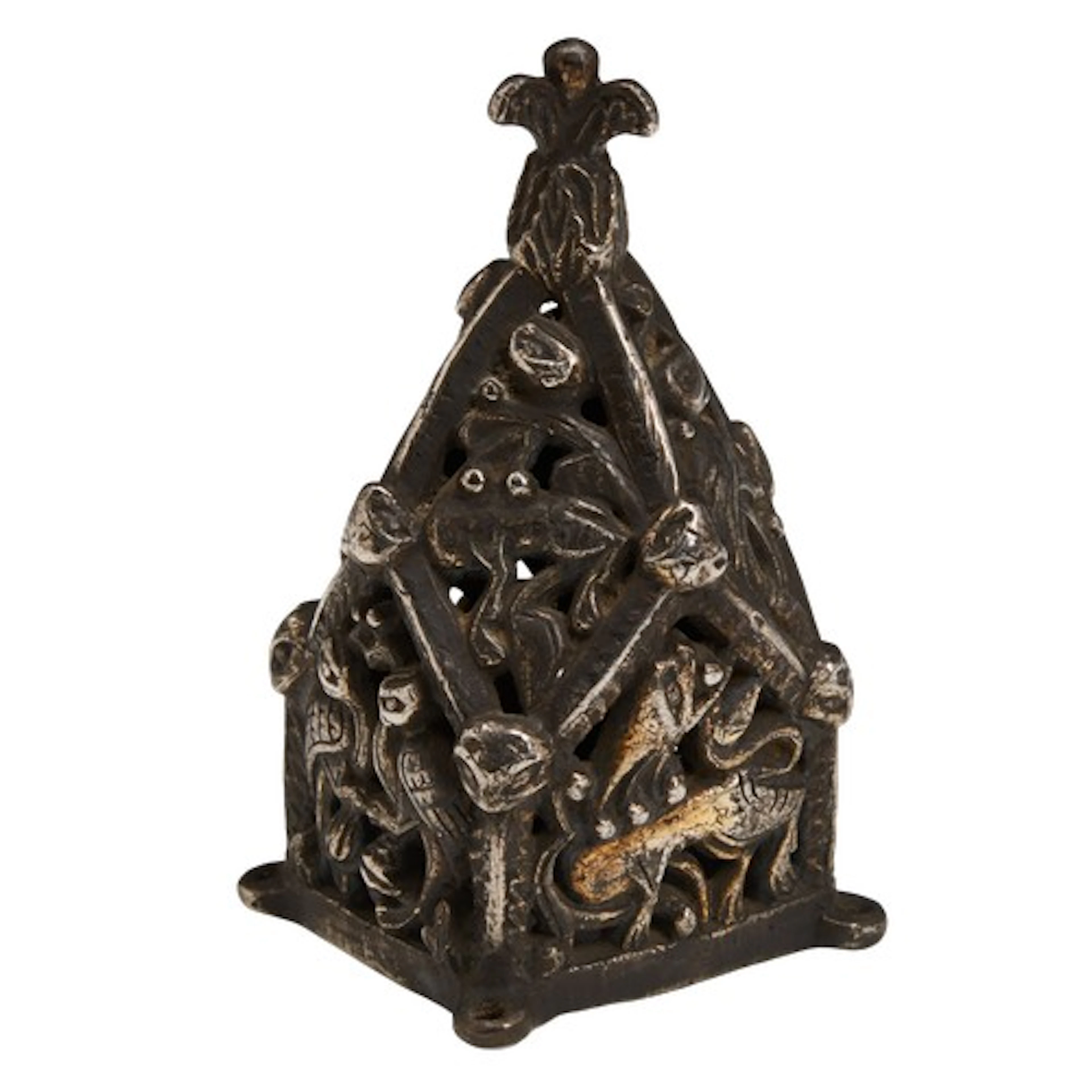 AN EXTREMELY RARE ANGLO-NORMAN PARCEL GILT SILVER CENSER PIN...
