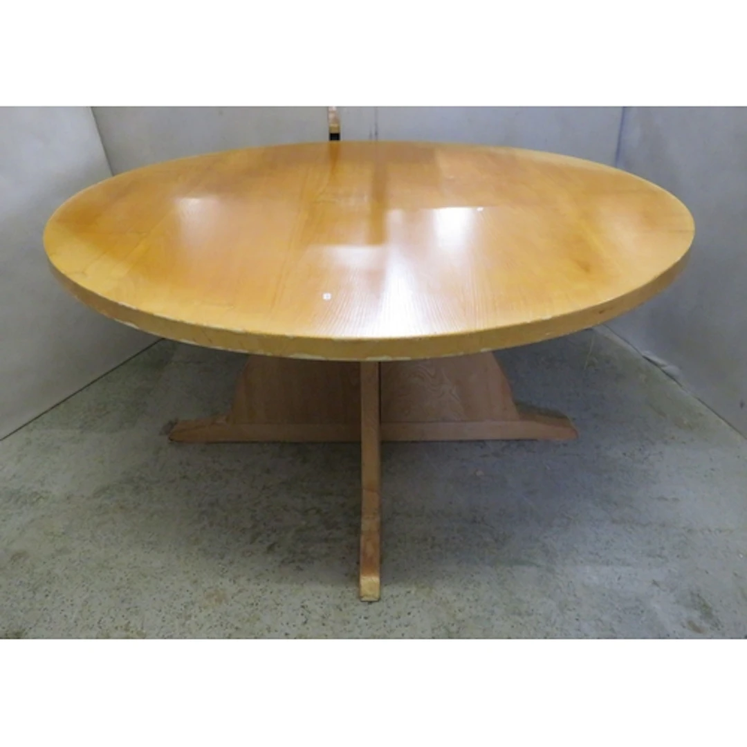 Large Circular Blonde Wood Breakfast/Dining Table approx. 74...
