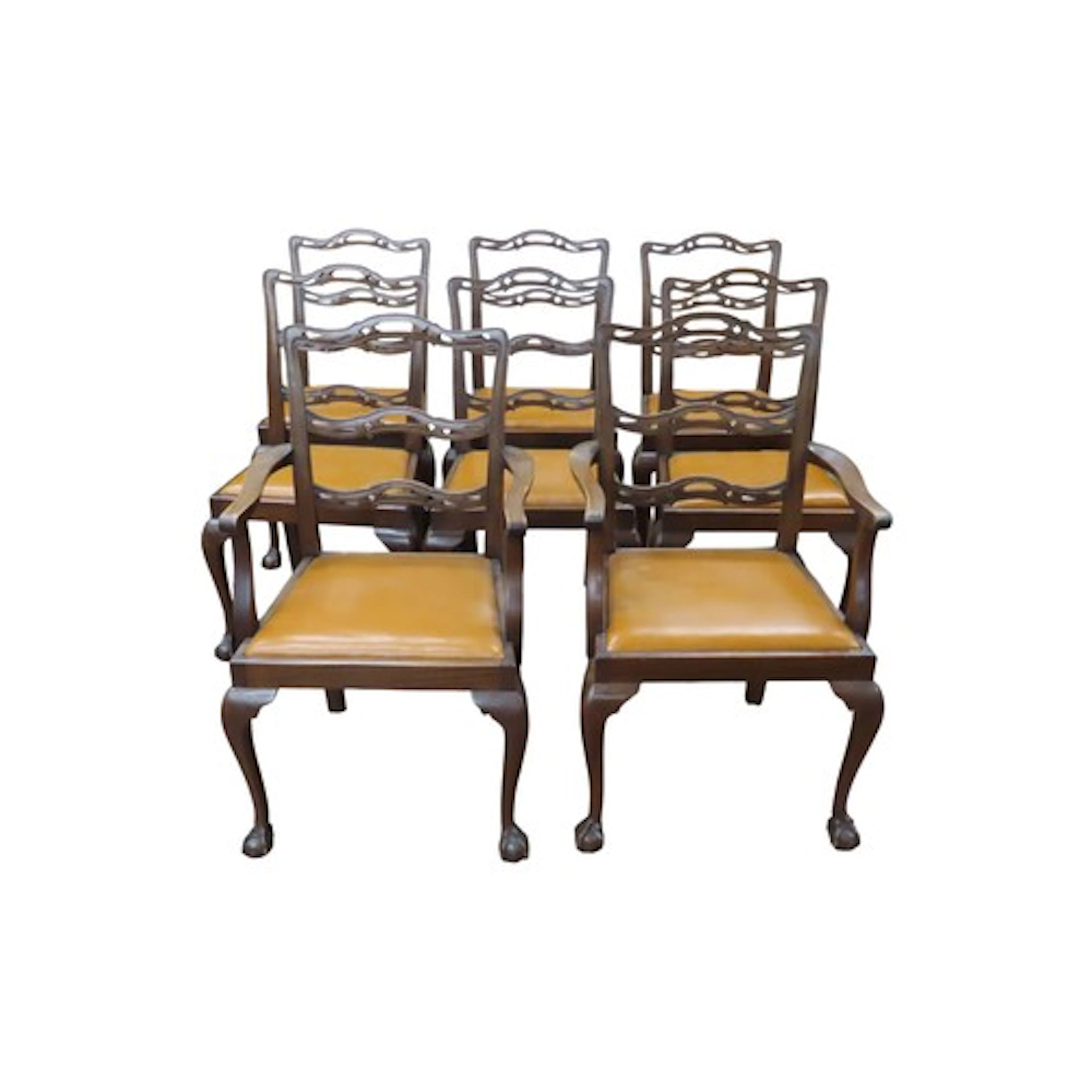 A set of eight (six plus two) Edwardian period ladderback di...