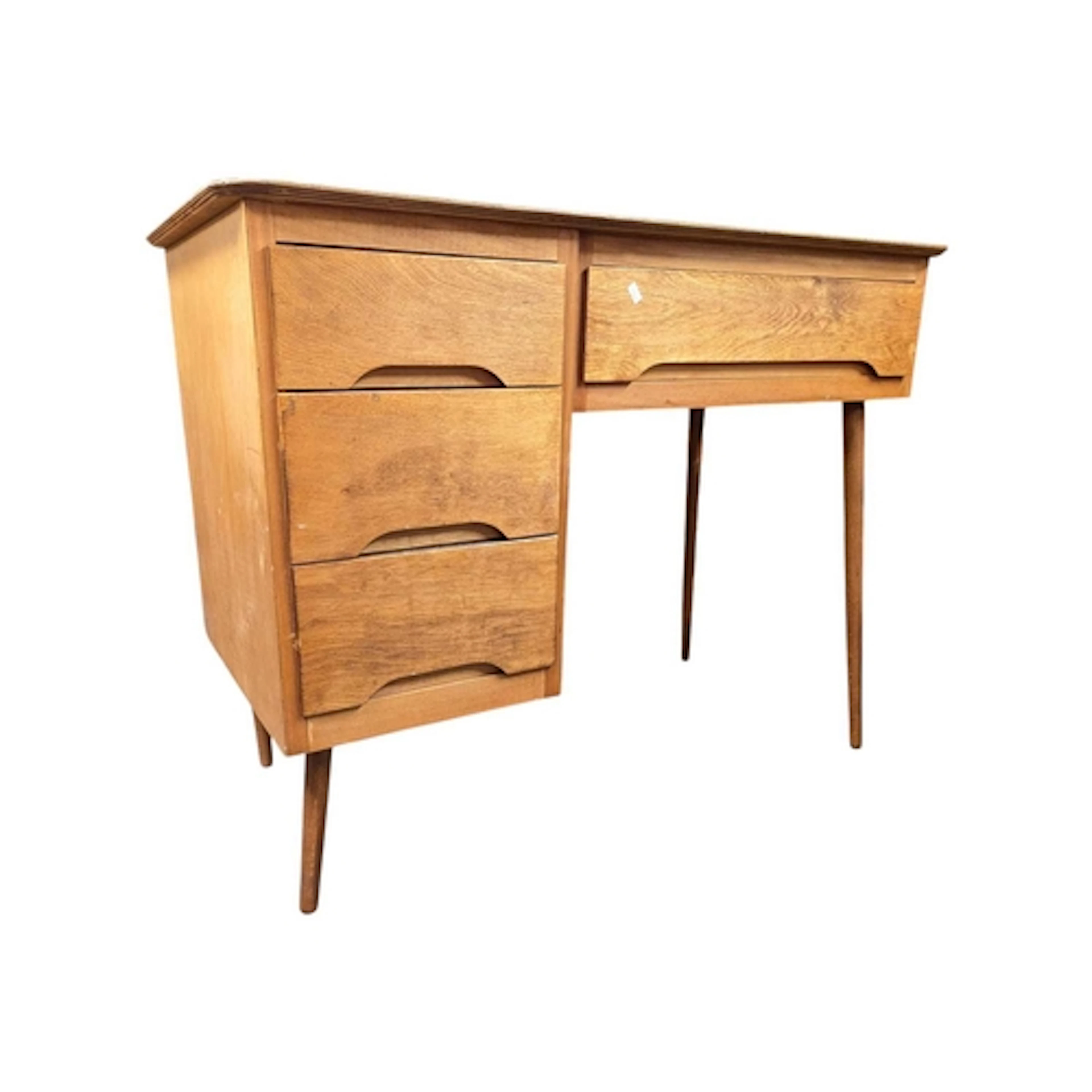 British Modern Design - A mid century teak 1950s school desk...