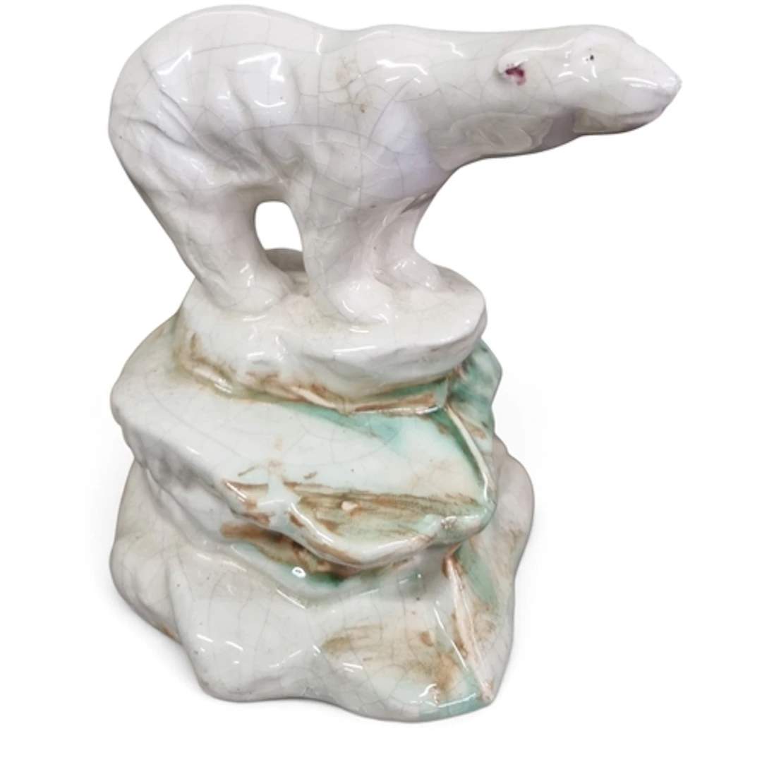 A rare mid 19th Century Staffordshire Polar Bear Figure. H 1...