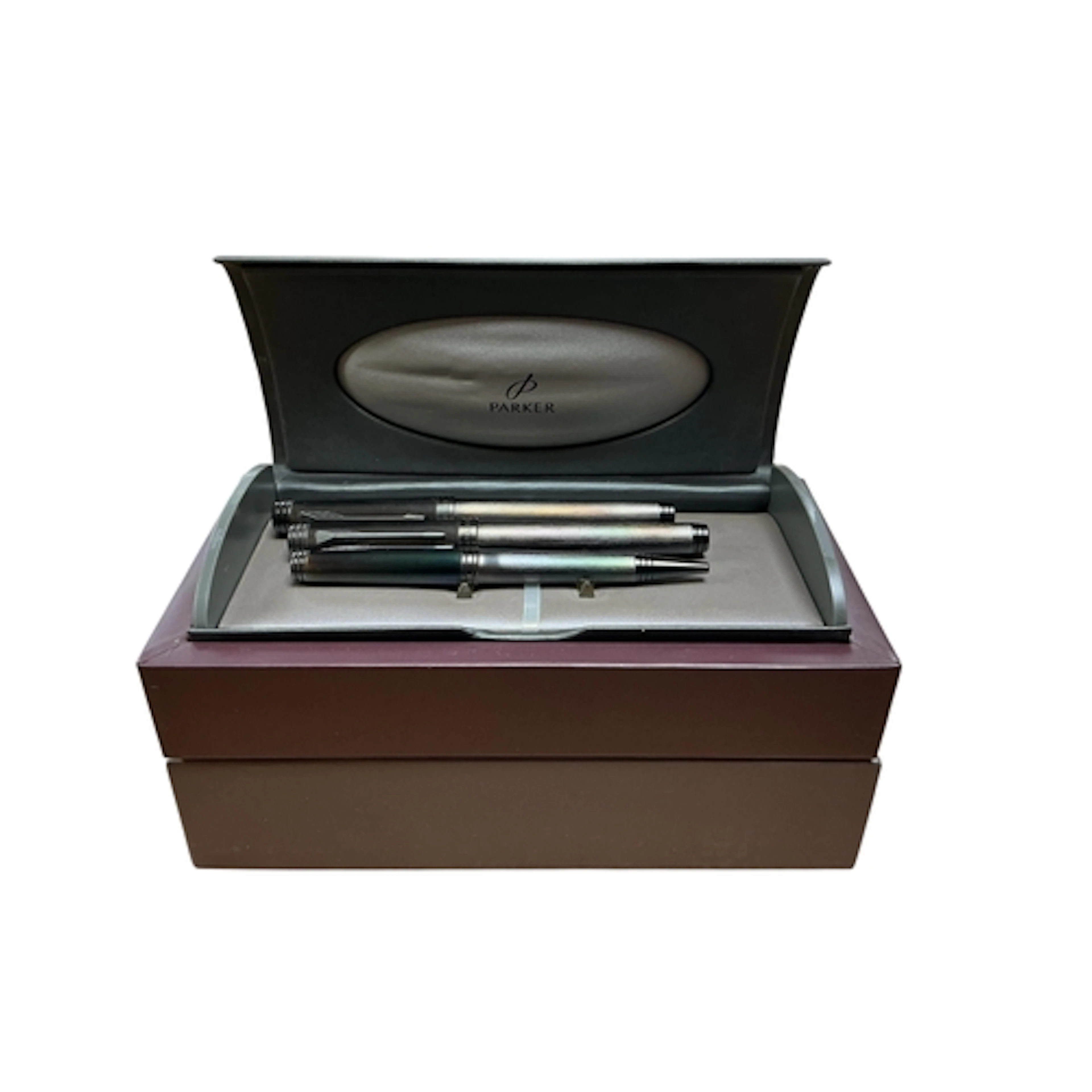 A Parker Premier monochrome boxed fountain pen, ballpen and ...