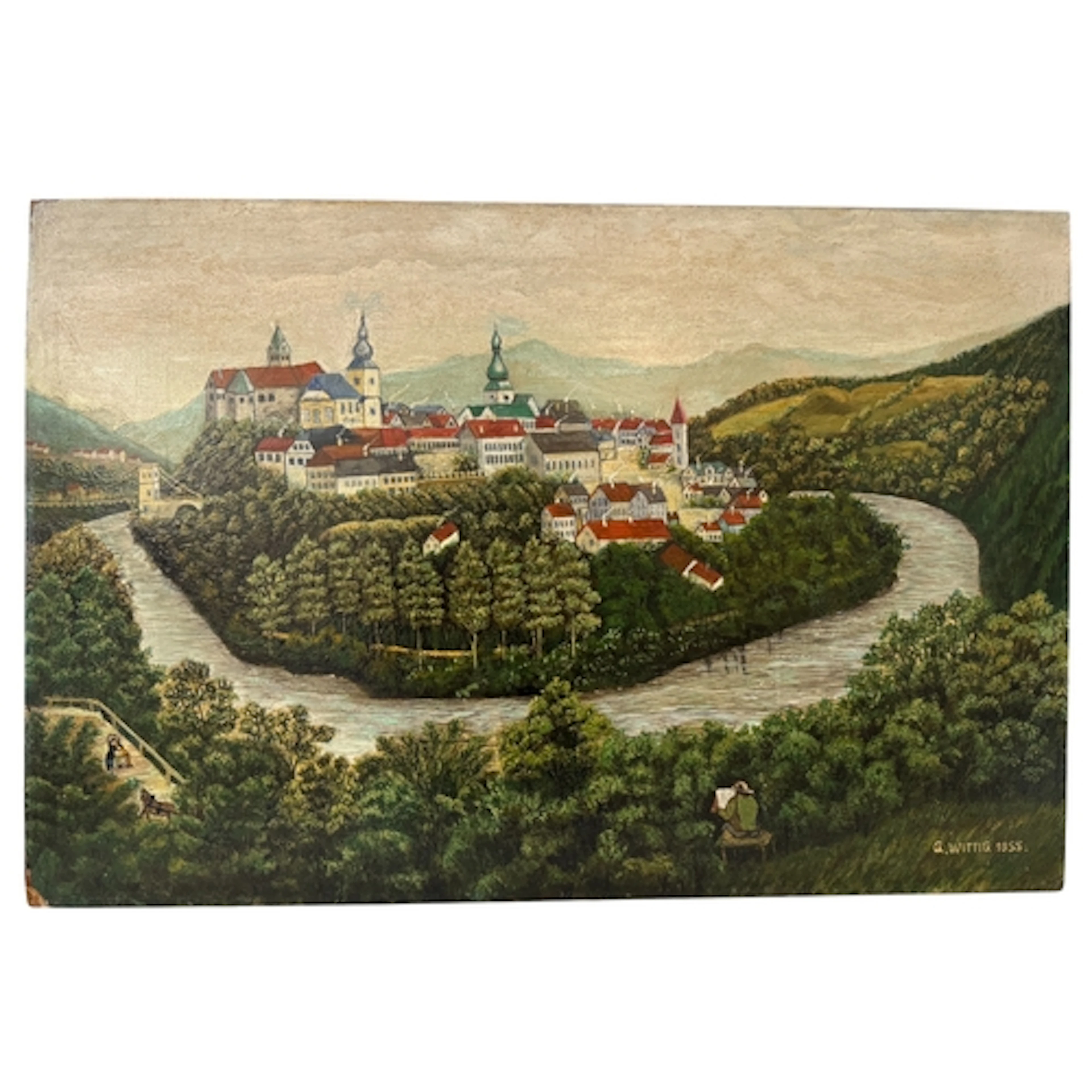 Georg Wittig (20th Century) - 'Homeland landscape' a view of...