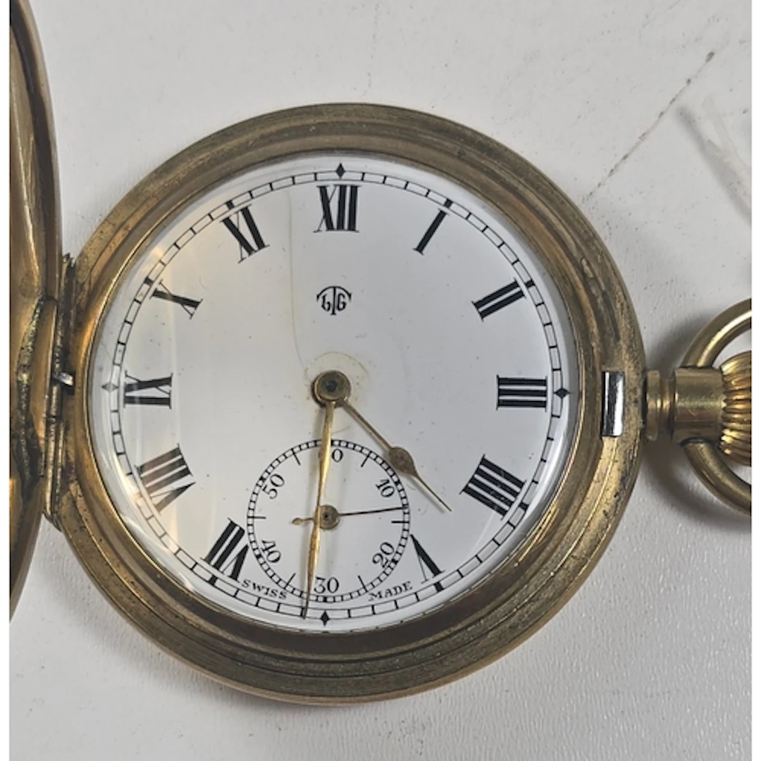 A Swiss Half-Hunter pocket watch, the dial marked "LTG", the...