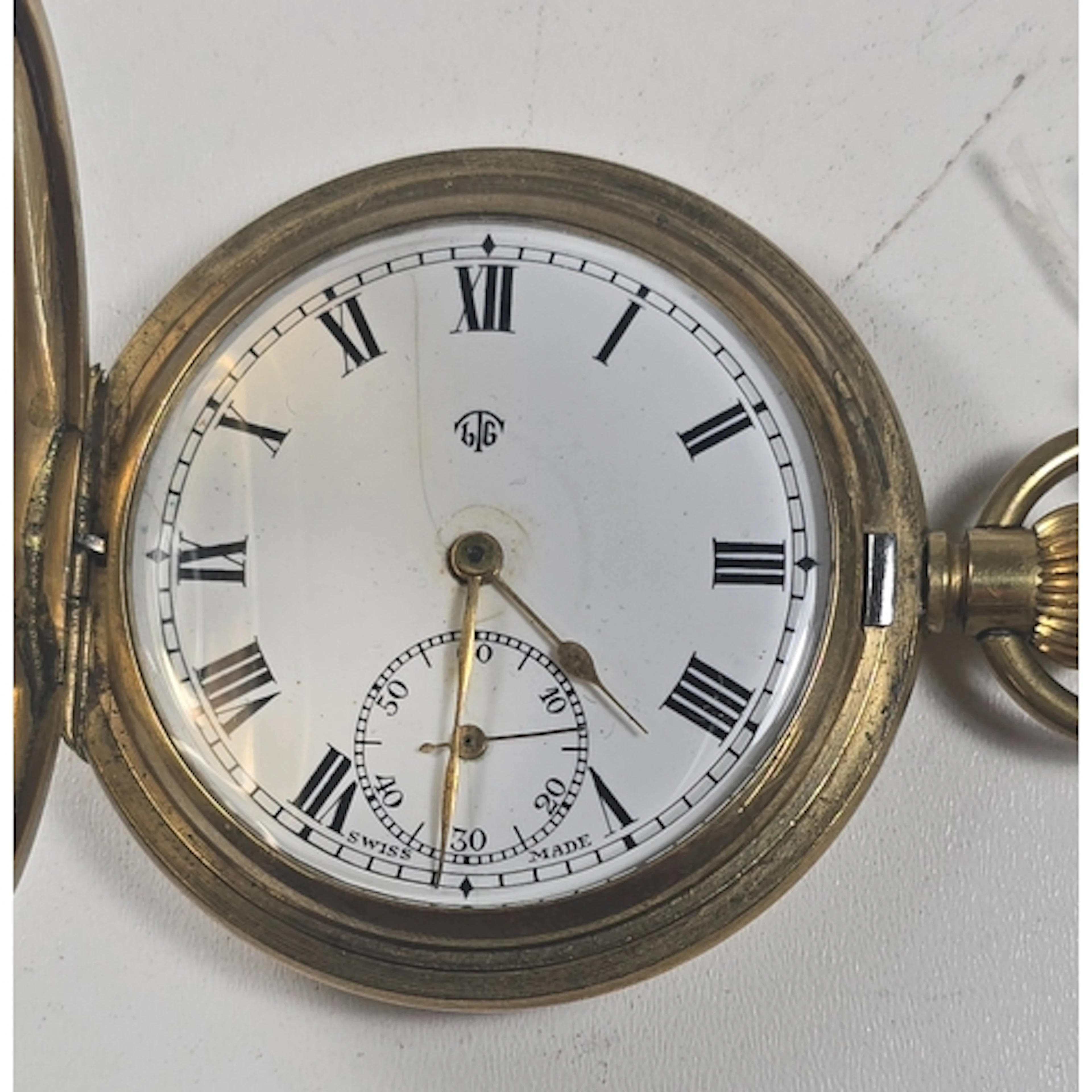 A Swiss Half-Hunter pocket watch, the dial marked "LTG", the...