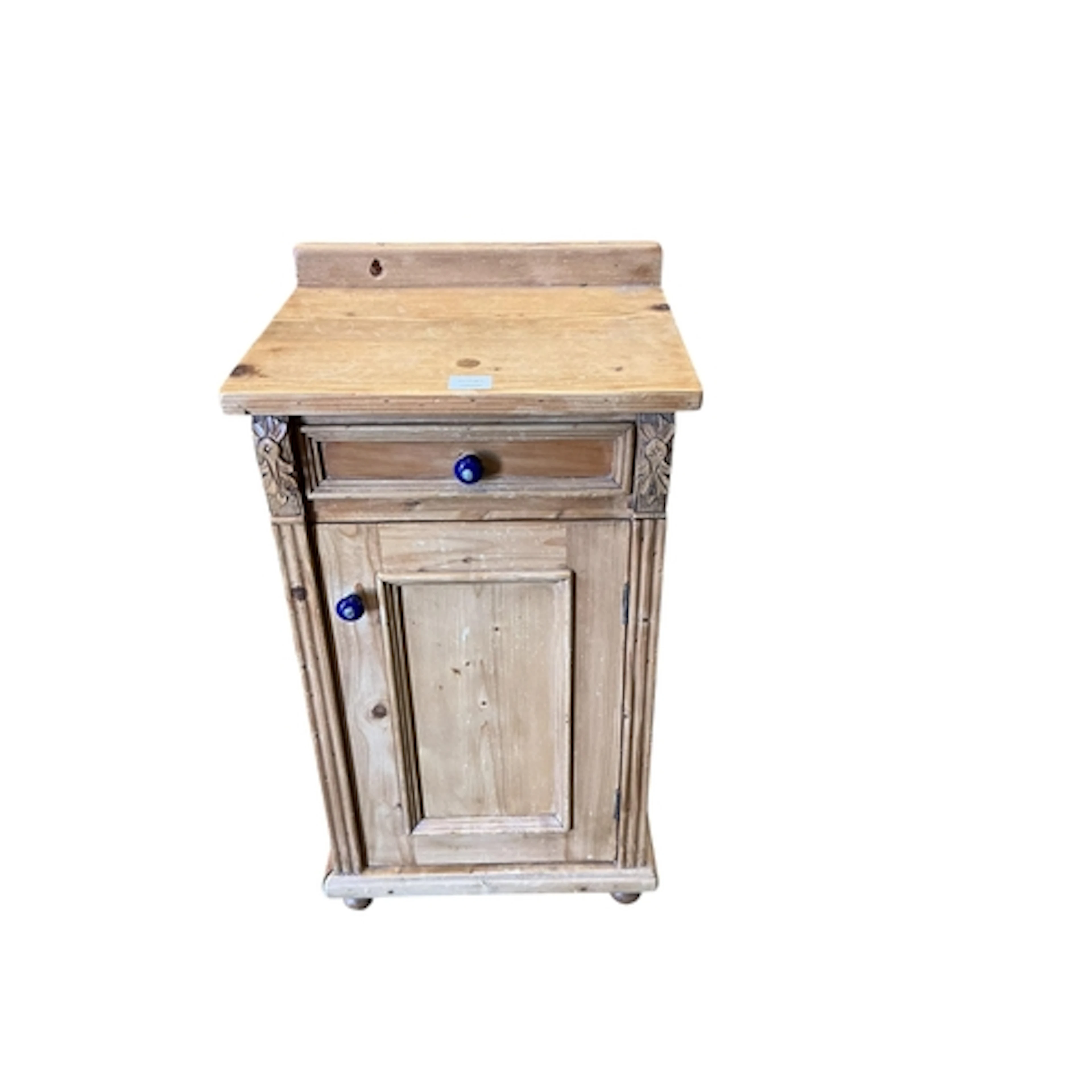 A Victorian pine bedside cabinet, width 45cm, depth 37cm, he...
