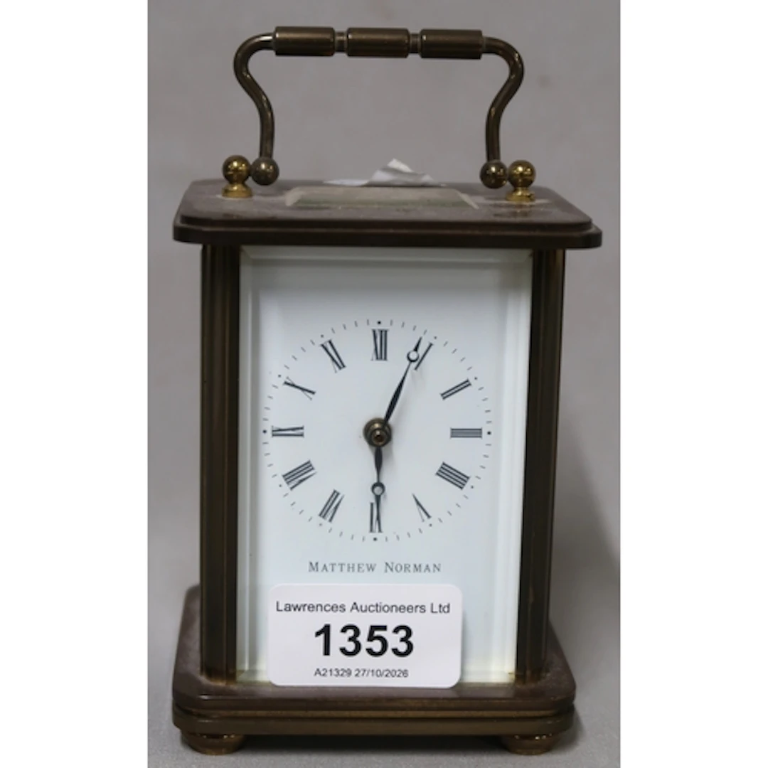 Small 20th Century brass cased carriage clock, the enamel di...