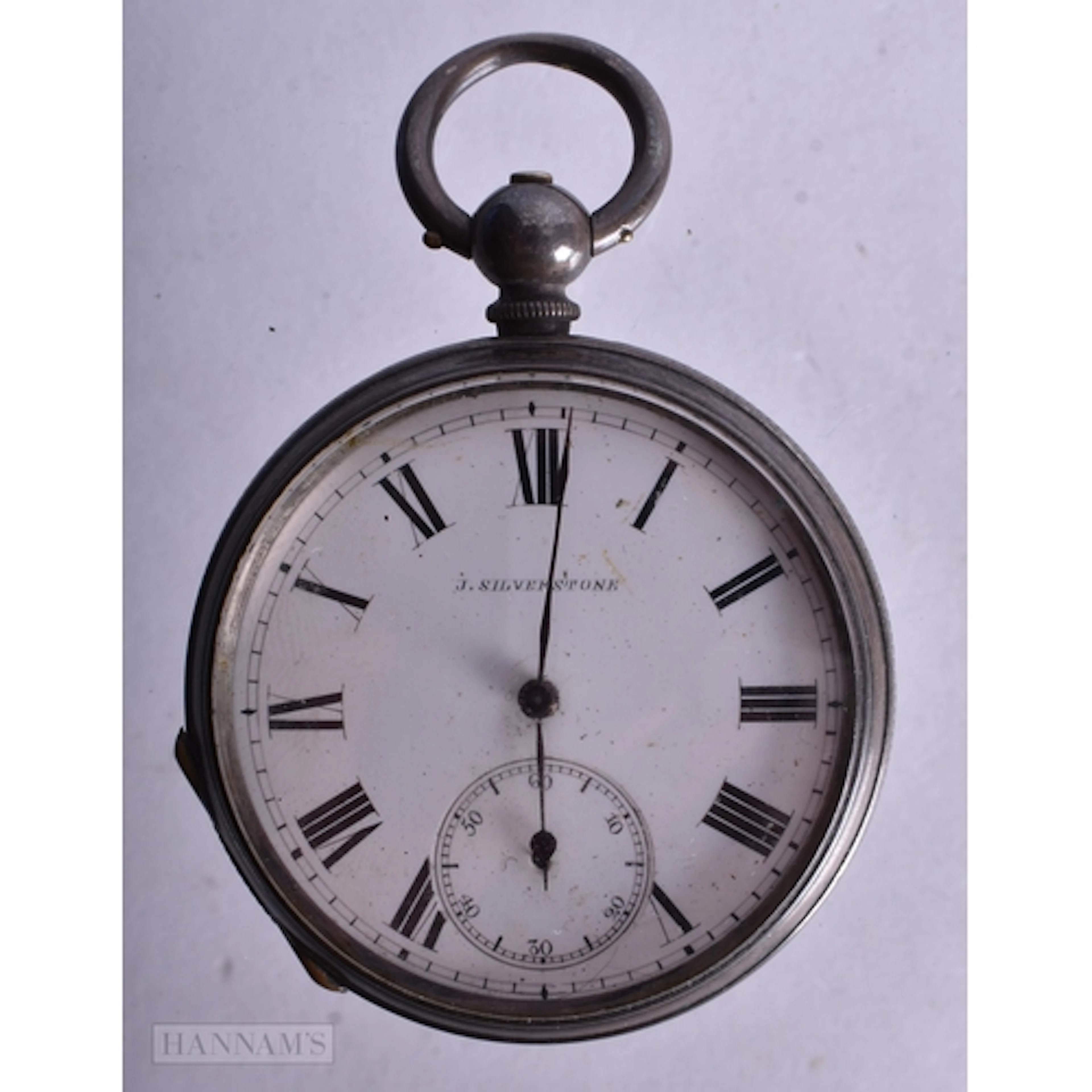 An Open Face Pocket Watch with a Fine Silver Case. 5.2cm di...
