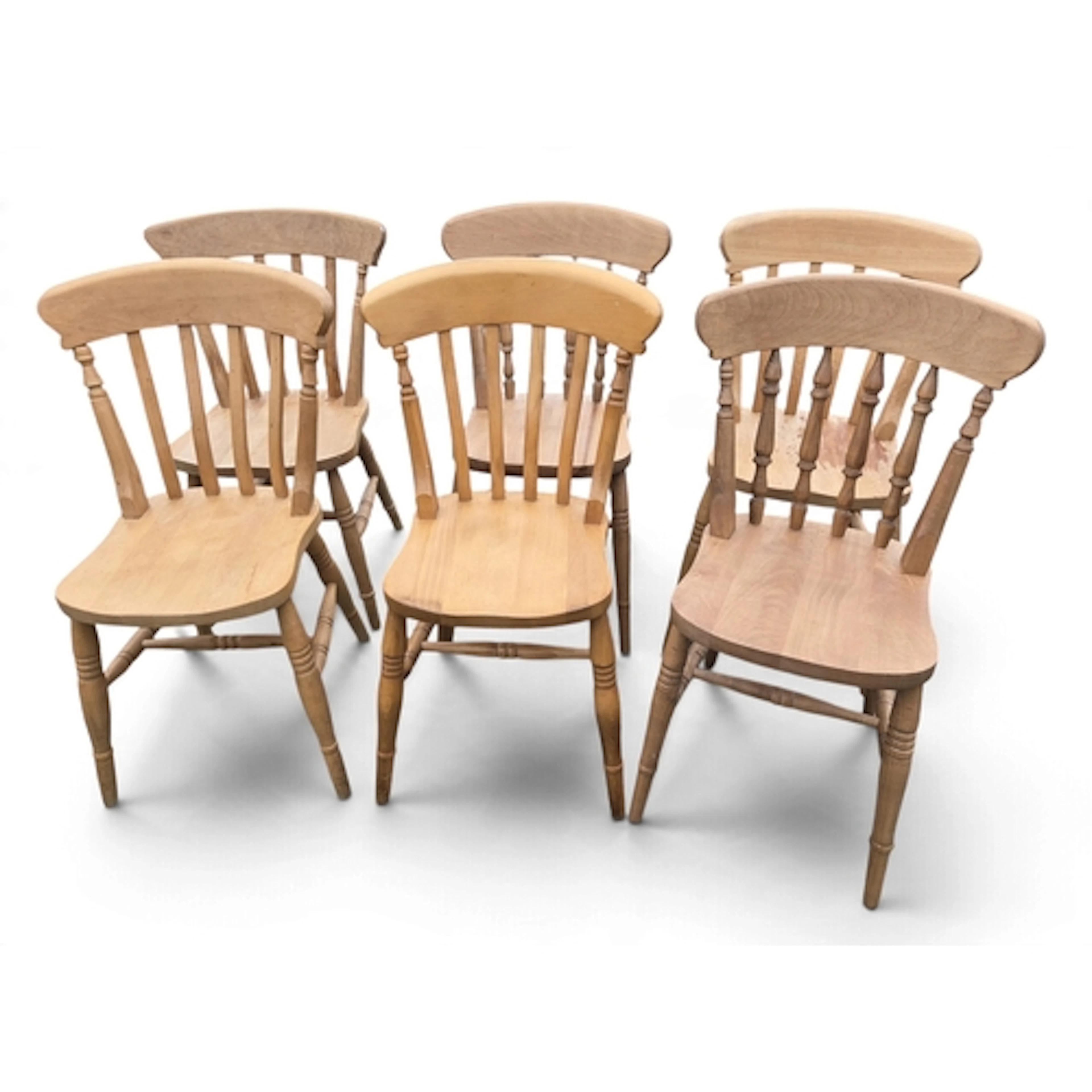 A matched set of six Windsor style Beech Chairs.