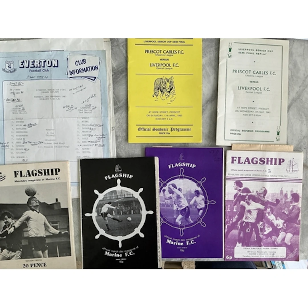 Liverpool Away Minor Competition Football Programmes: Marine...