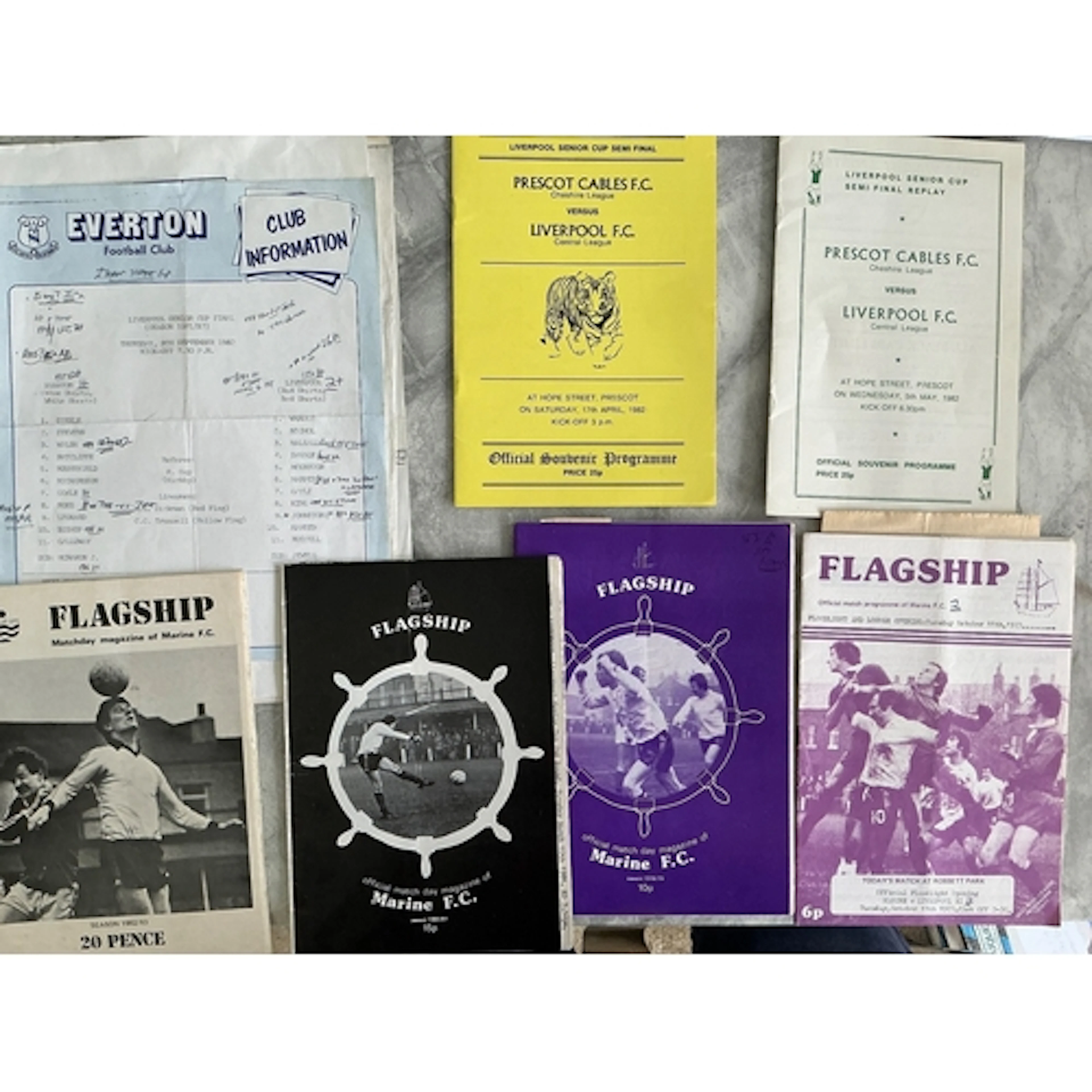 Liverpool Away Minor Competition Football Programmes: Marine...